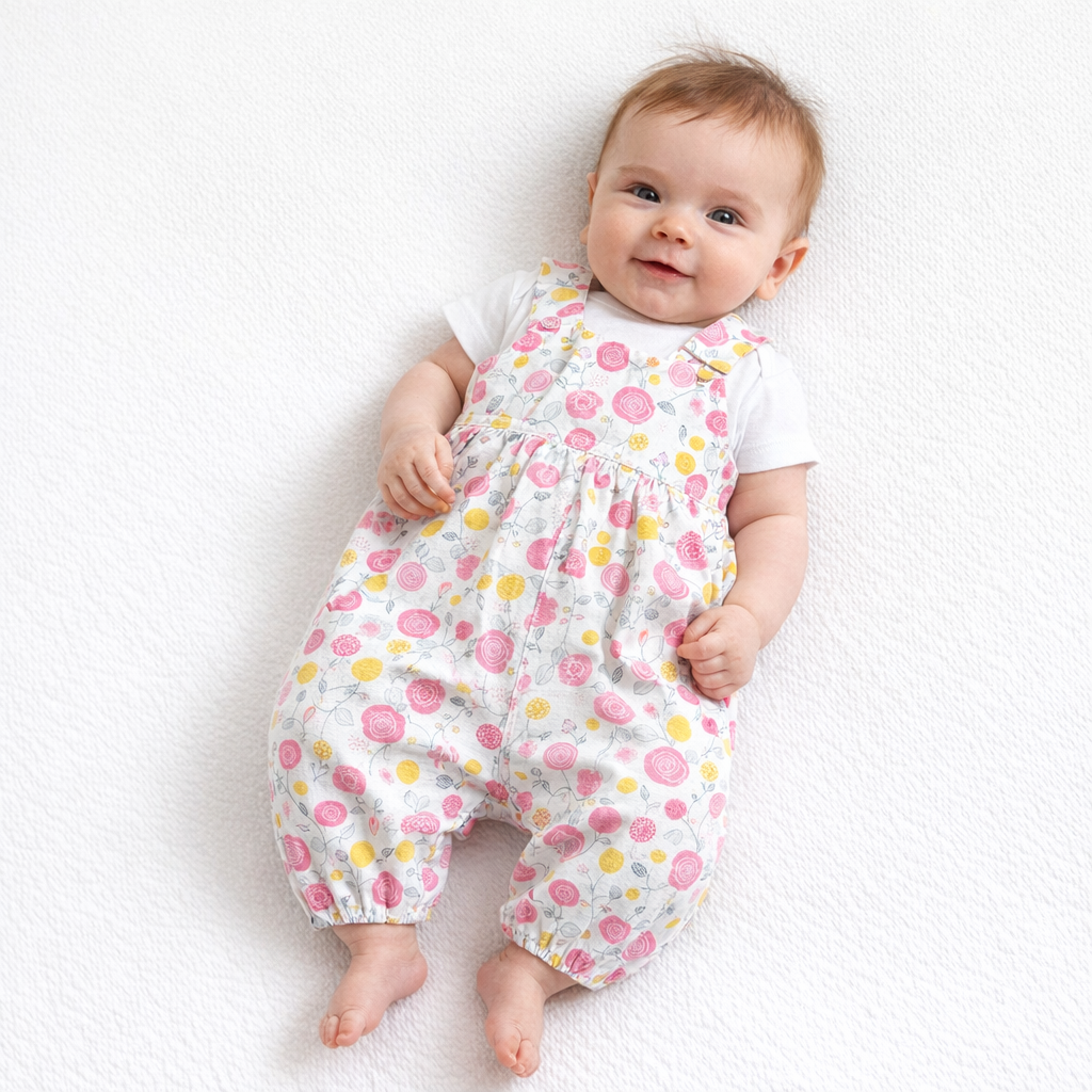 AI image for Floral Cotton Dungarees