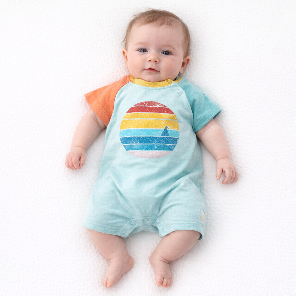AI image for Sail Boat Bright Romper