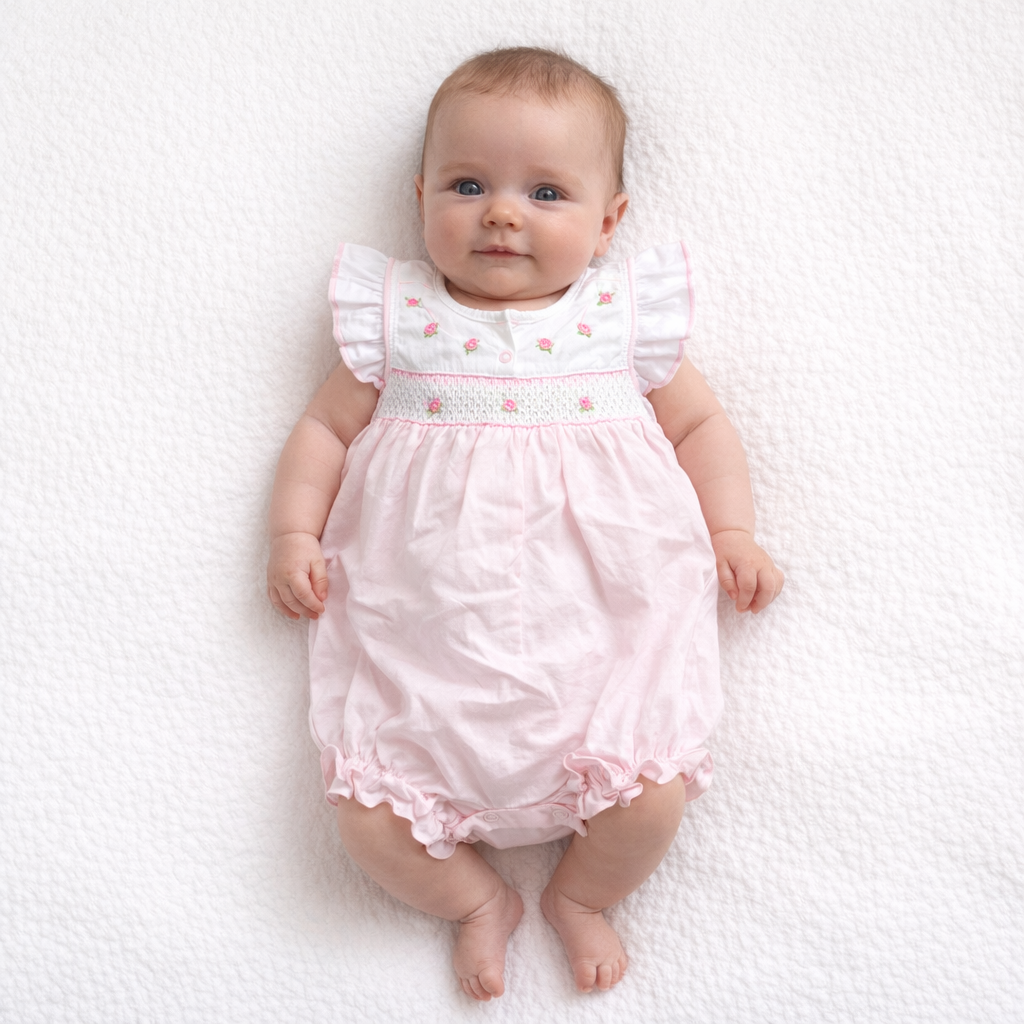 AI image for Pink Smock Romper