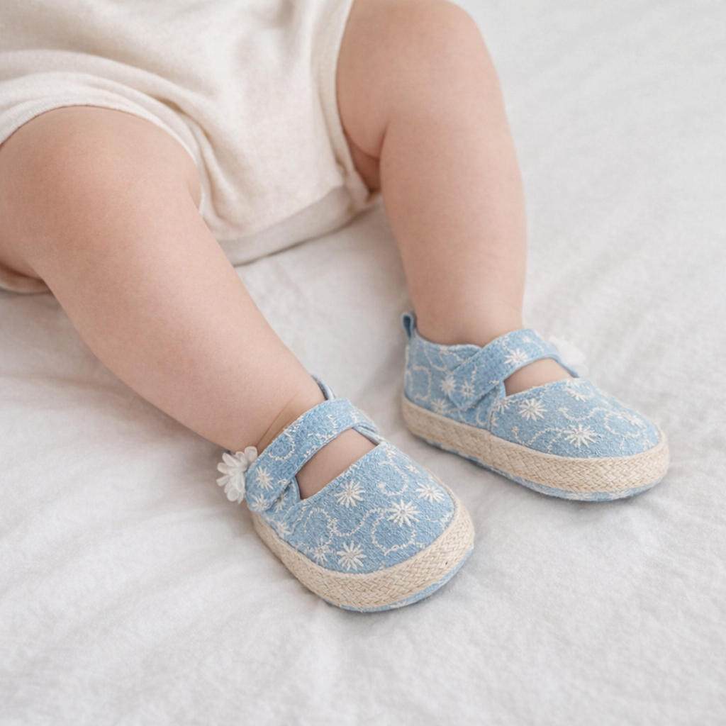 AI image for Floral Velcro Pram Shoes
