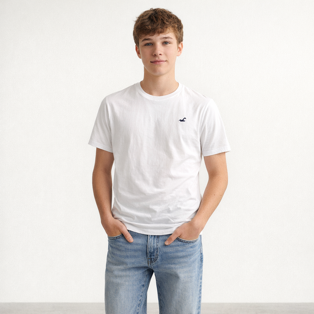 AI image for White Cotton Core Fit Tee