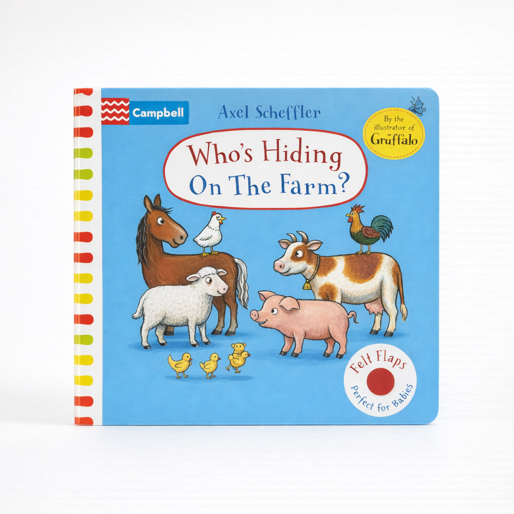 AI image for Who's Hiding on the Farm? Felt Flap Board Book