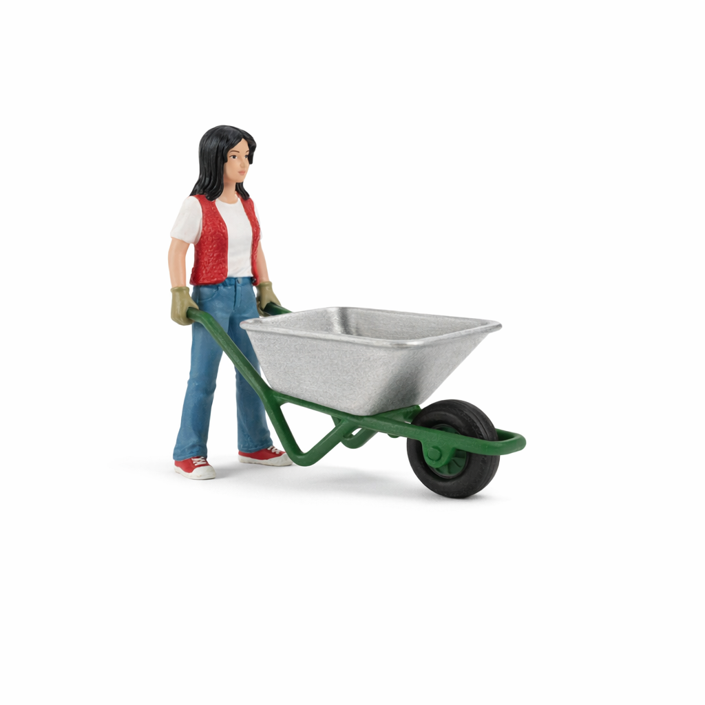 AI image for 2004 Retired Mimmi Stable Girl with Wheelbarrow 13453