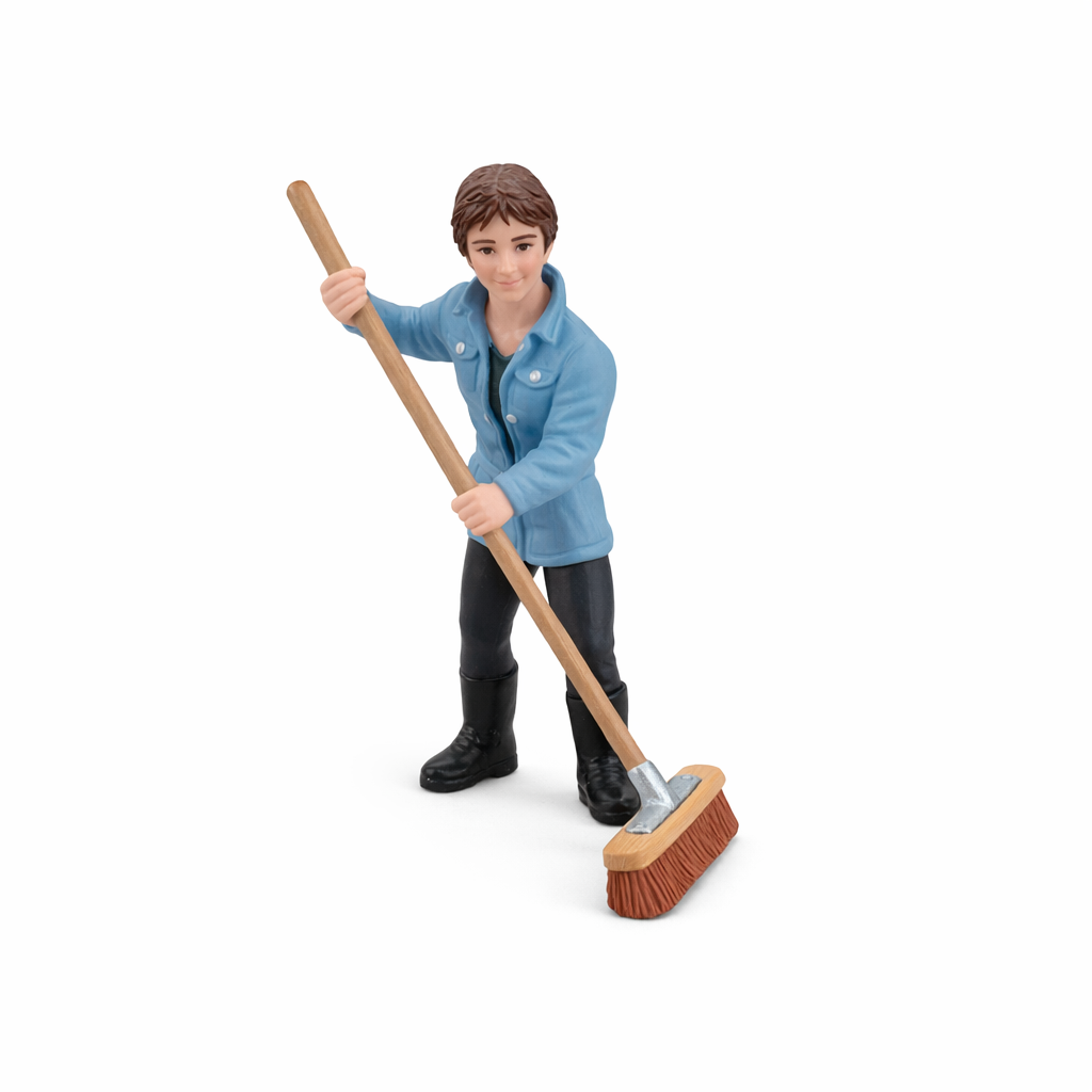 AI image for 2007 Retired Stable Girl with Broom 13445