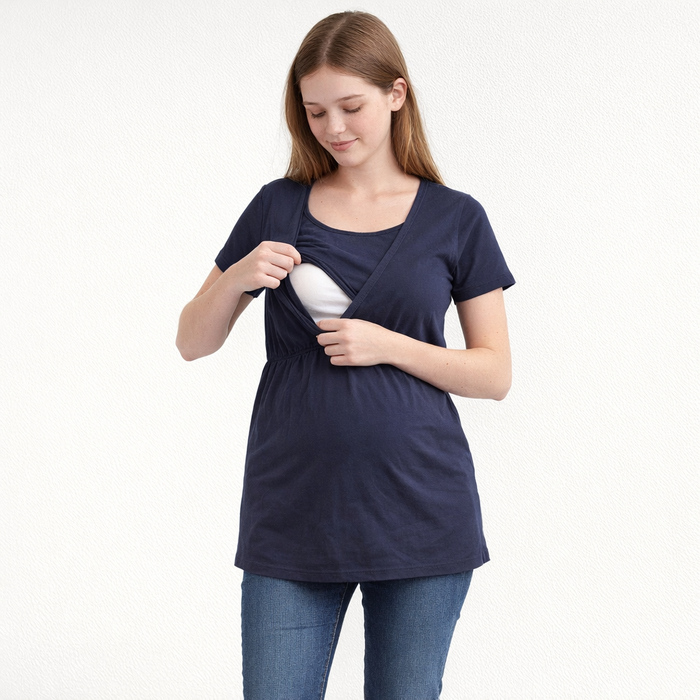 AI image for Navy Maternity and Nursing Tee