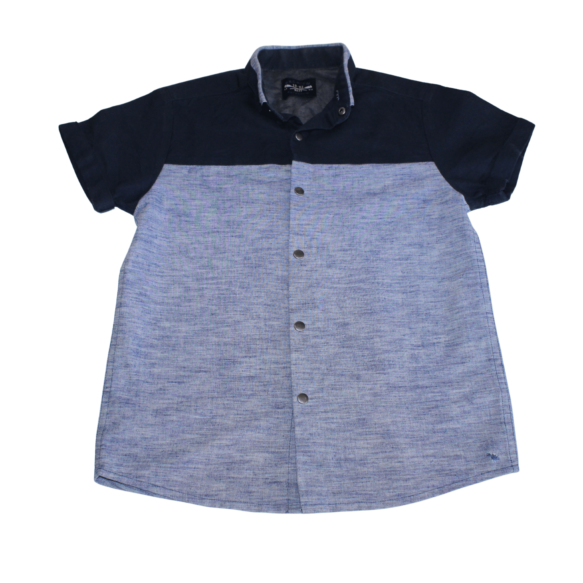 Blue Short Sleeve Popper Shirt - 2nd Lyfe C.I.C