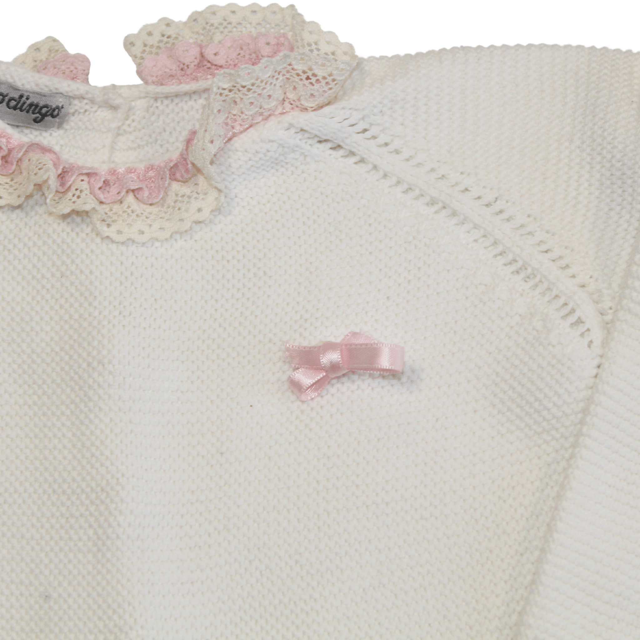 Bow and Collar Detail White Cotton Jumper - 2nd Lyfe C.I.C