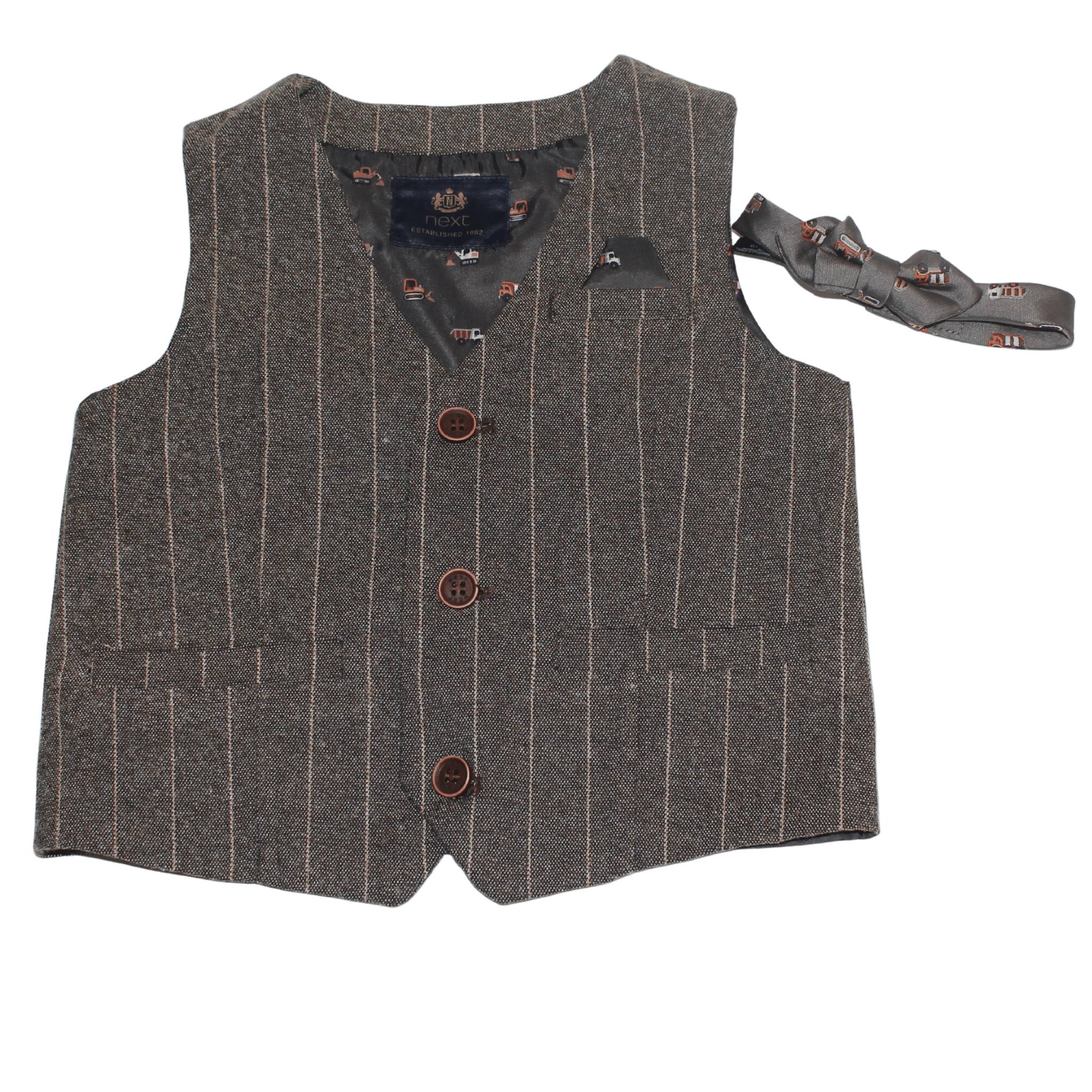 Car Brown Waistcoat & Bow Tie - 2nd Lyfe C.I.C