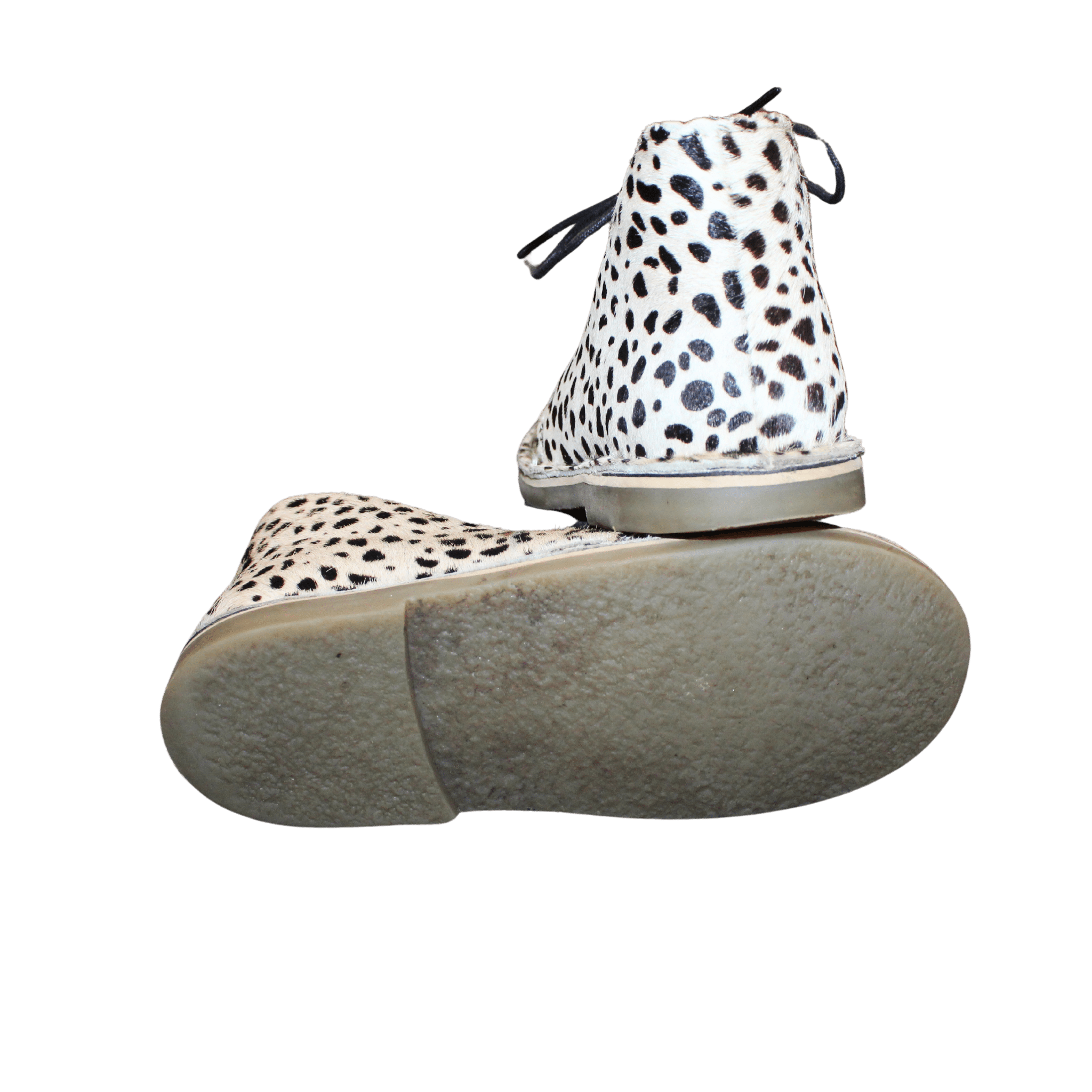 Cream Animal Print Lace - Up Desert Boots - 2nd Lyfe C.I.C