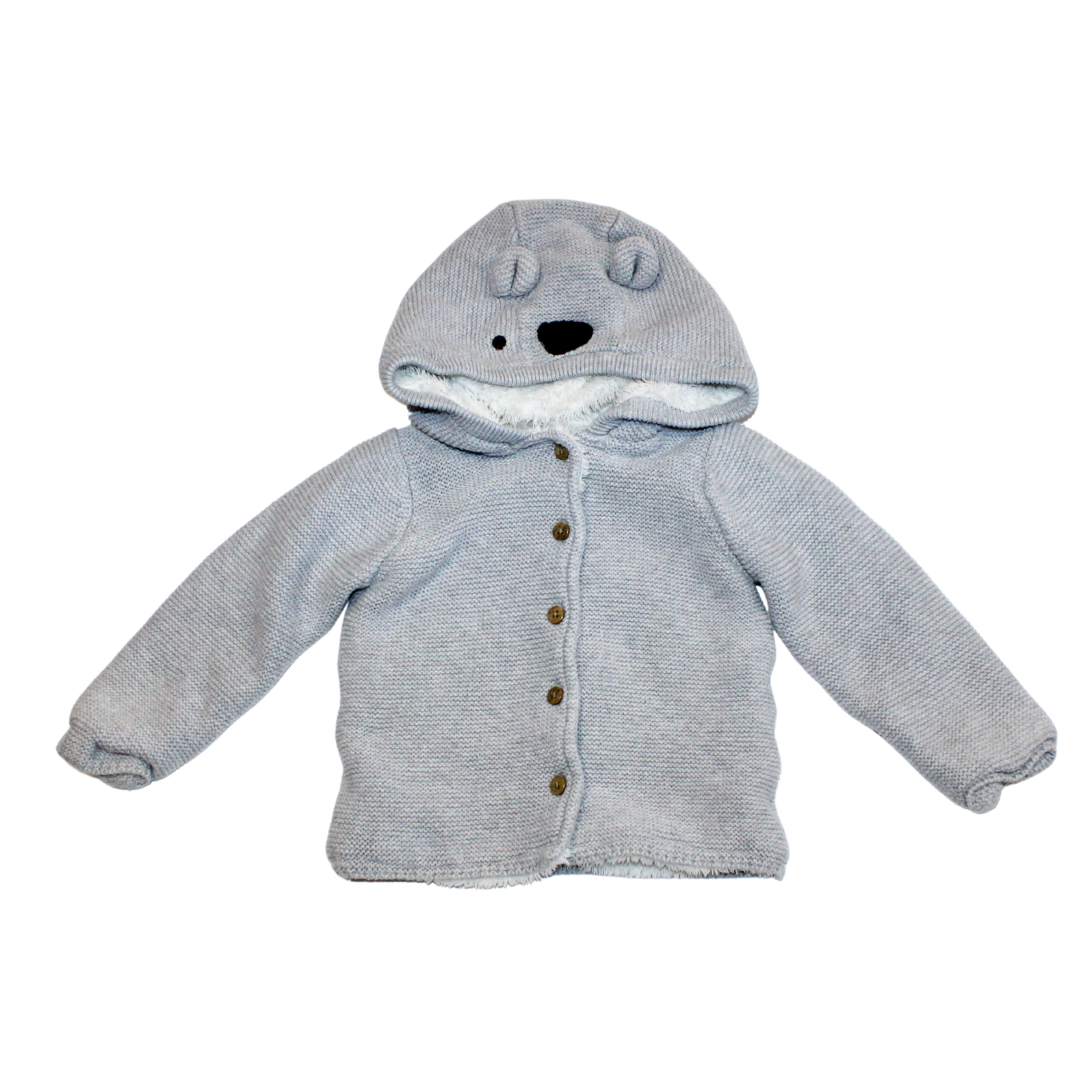 Knitted Bear Hooded Jumper