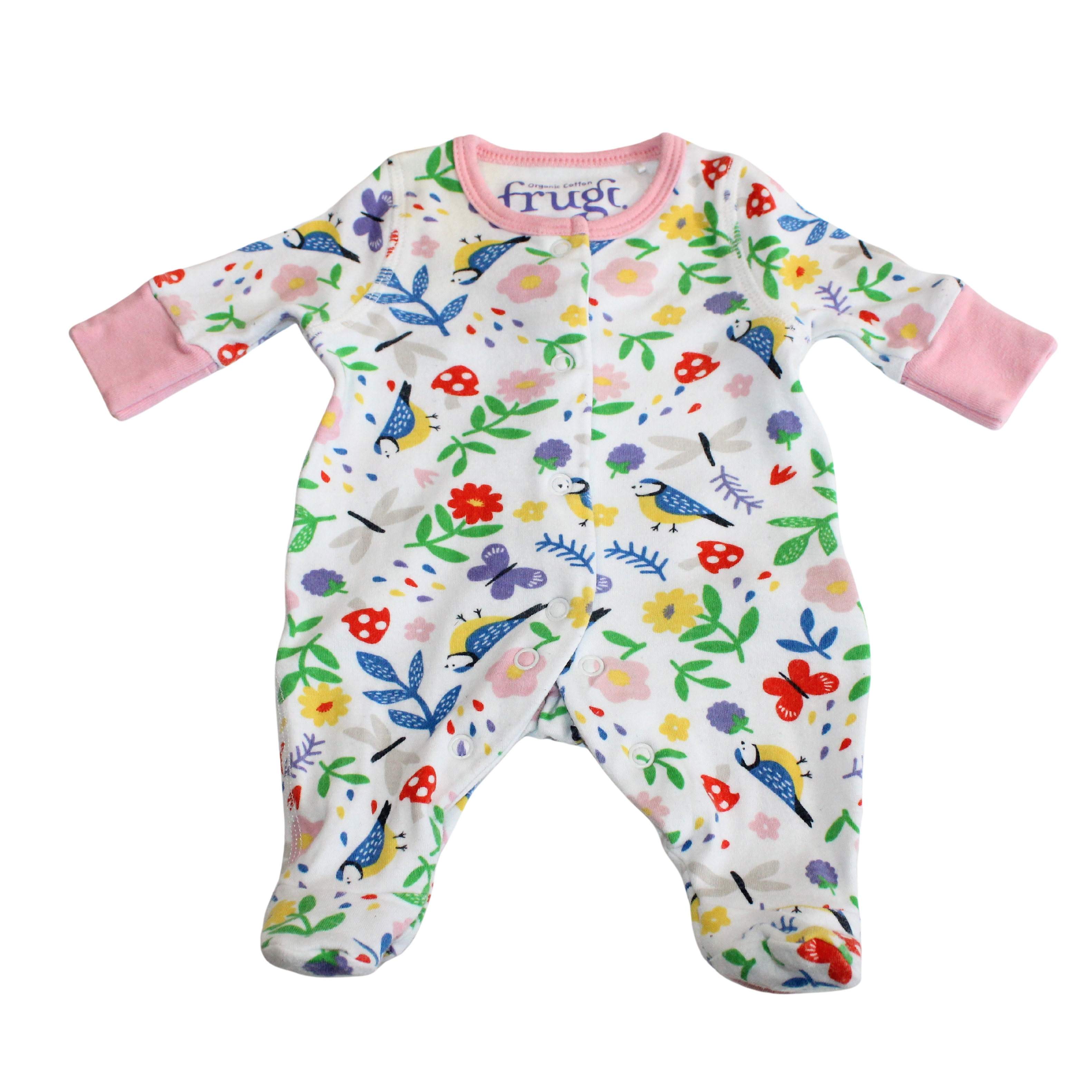 Floral Bird Print Sleepsuit