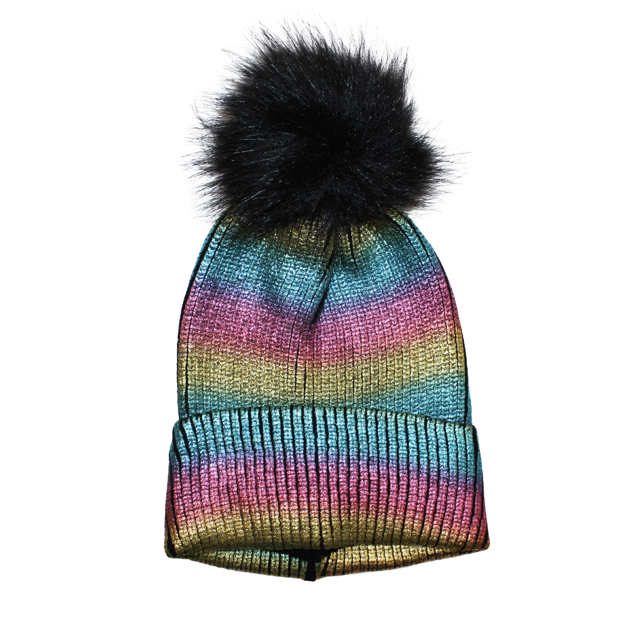 Dark Rainbow Bobble Hat - 2nd Lyfe C.I.C