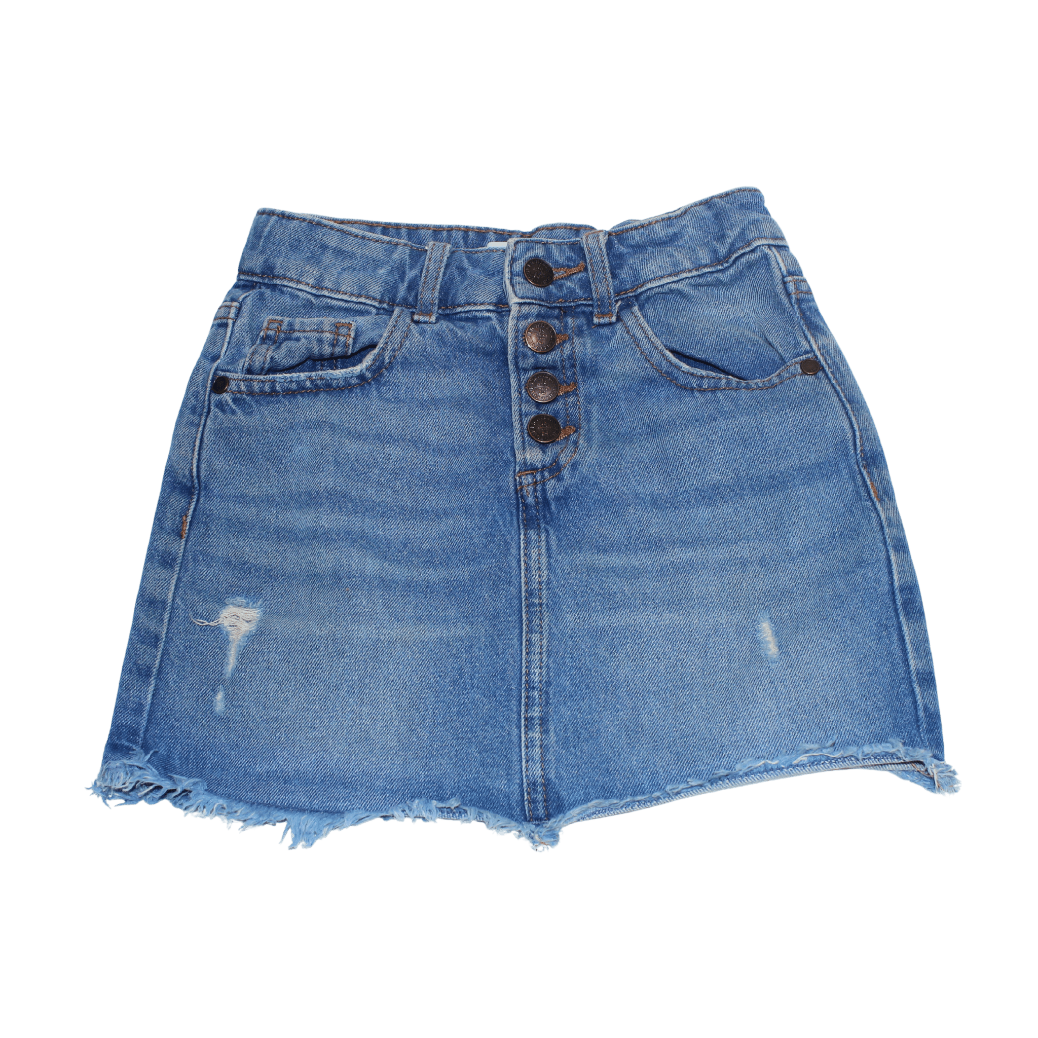 Denim Frayed Skirt - 2nd Lyfe C.I.C