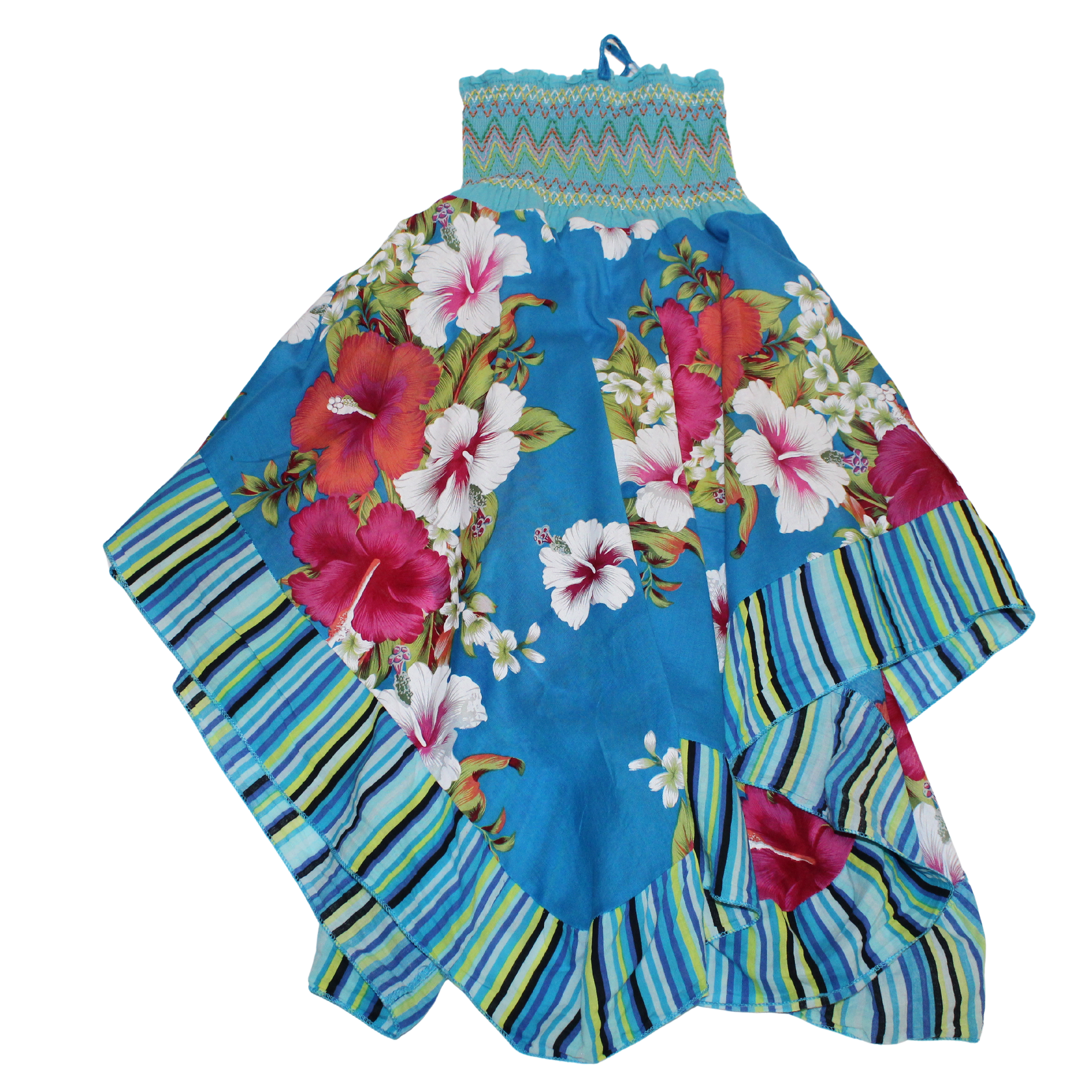 Floral Hankerchief Halterneck Dress