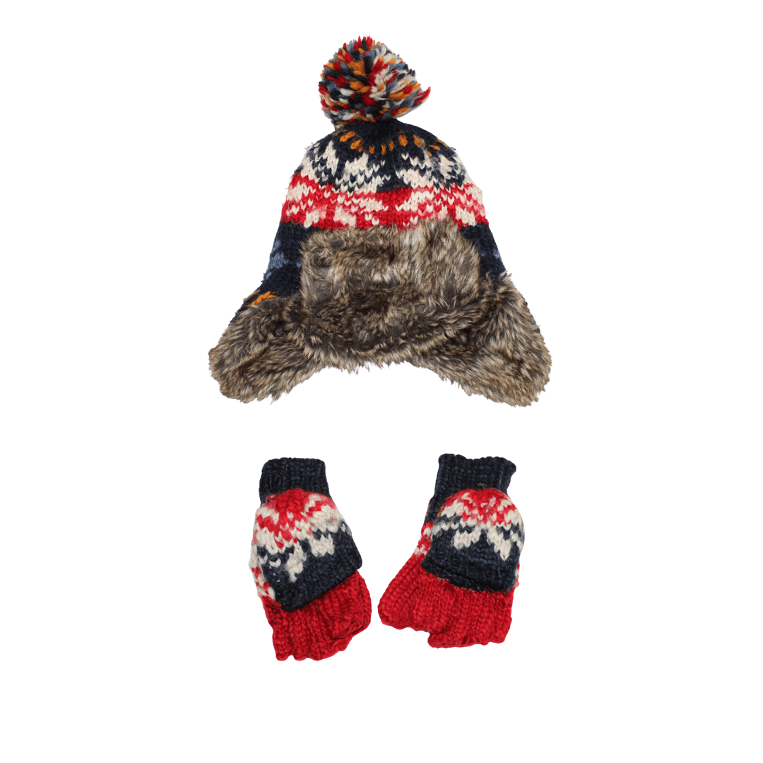 Fairisle Deer Stalker and Mitten Set - 2nd Lyfe C.I.C