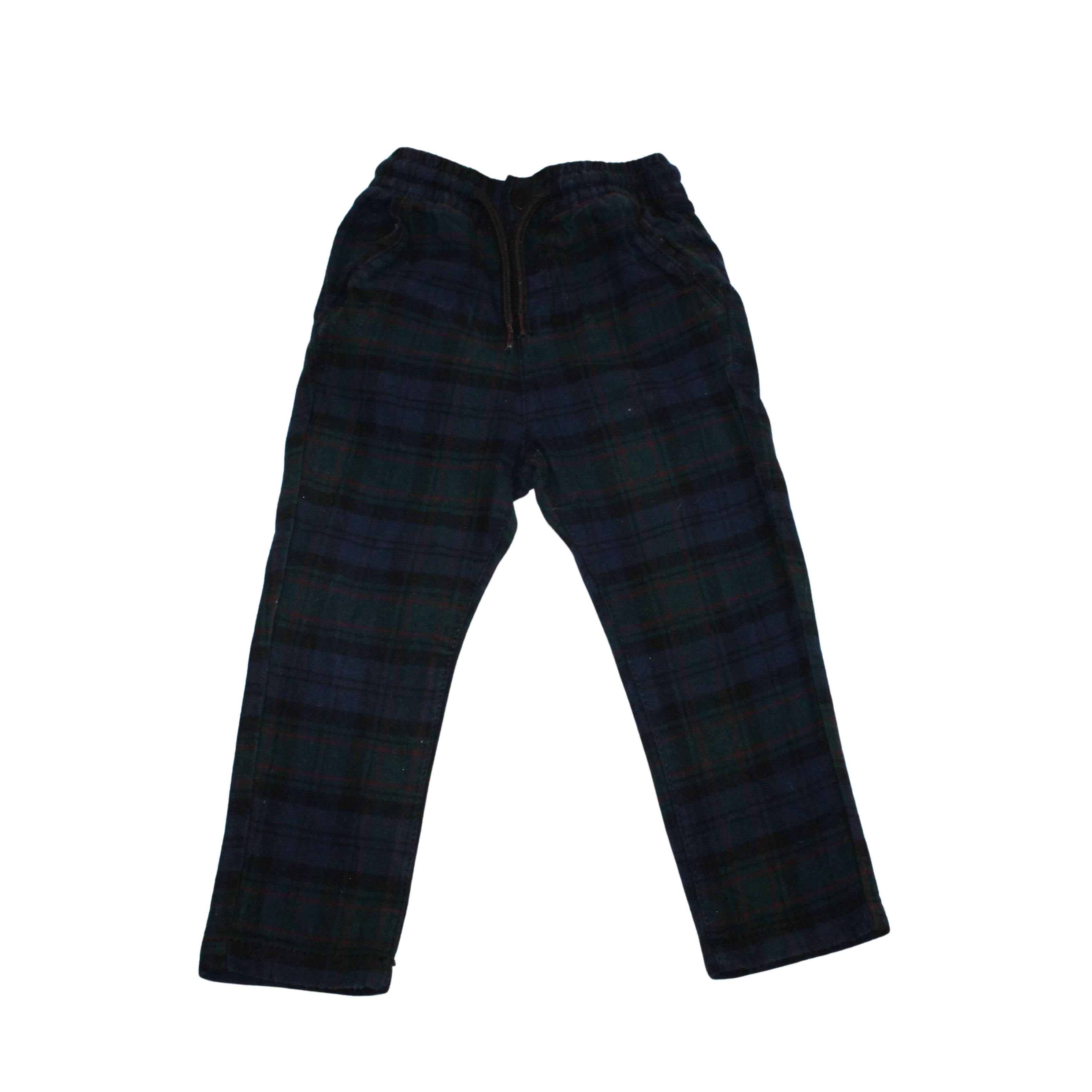 Dark Green Check Trousers