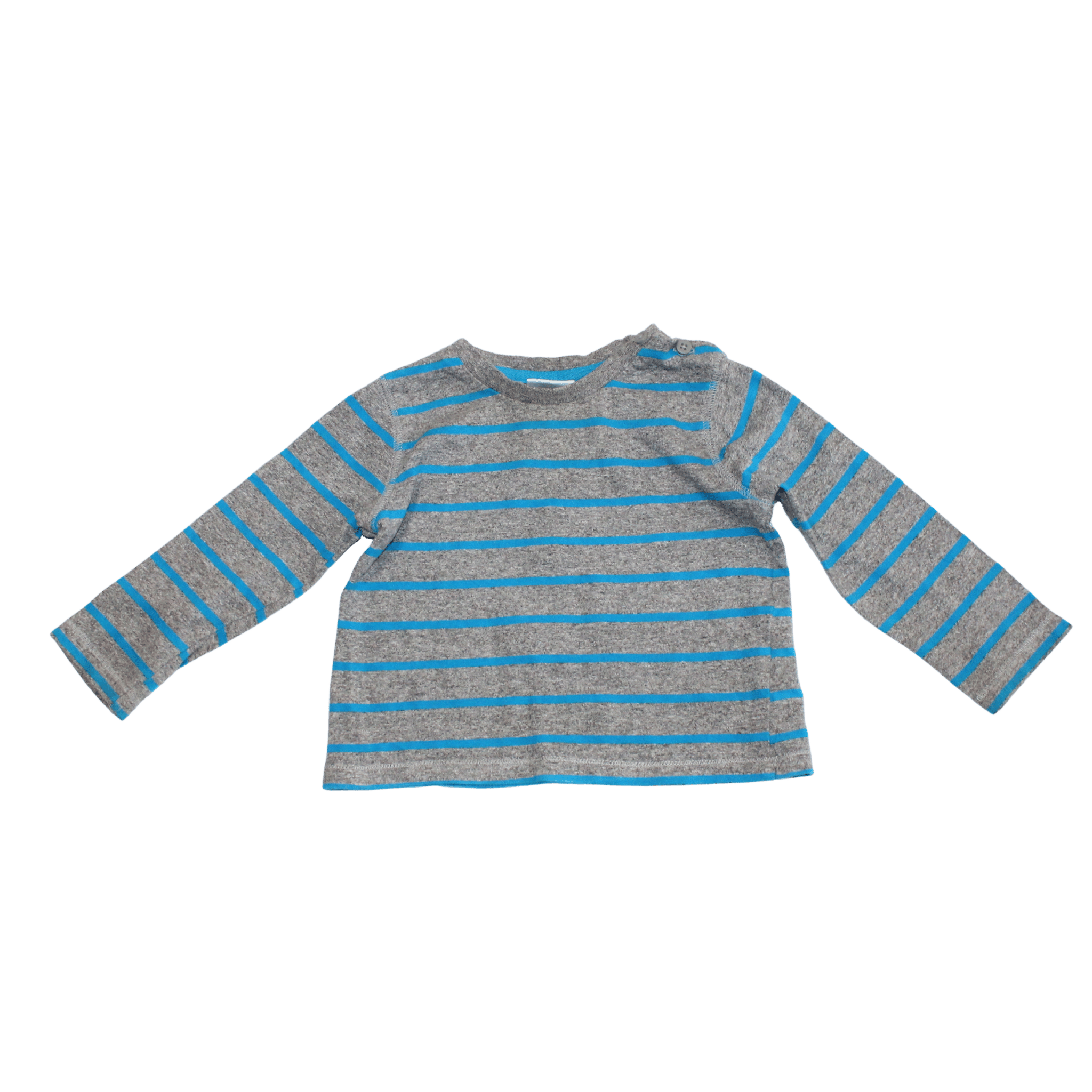 Grey Blue Striped Long Sleeve Top - 2nd Lyfe C.I.C