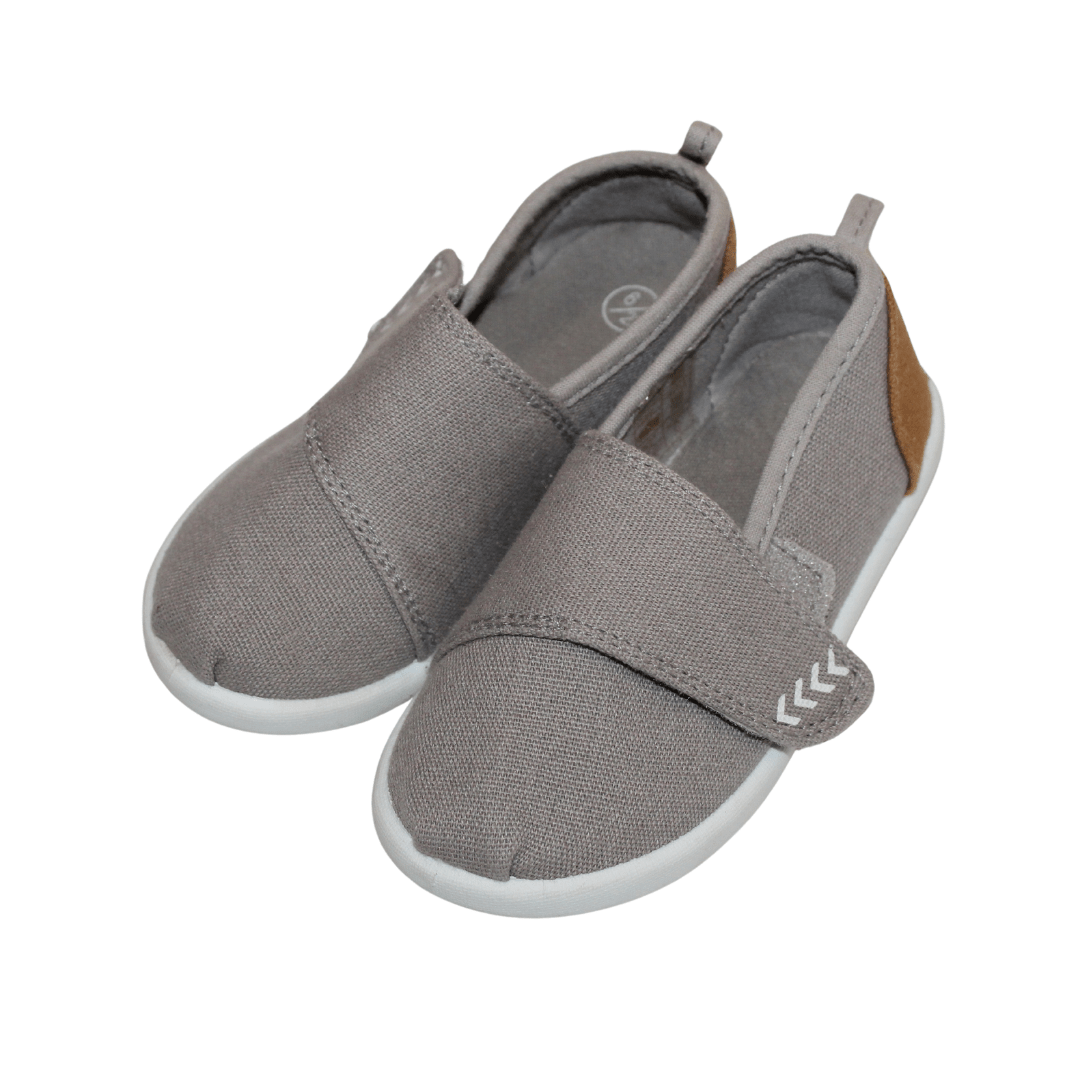 Grey Canvas Velcro Shoes - 2nd Lyfe C.I.C