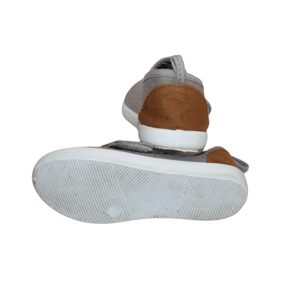 Grey Canvas Velcro Shoes - 2nd Lyfe C.I.C