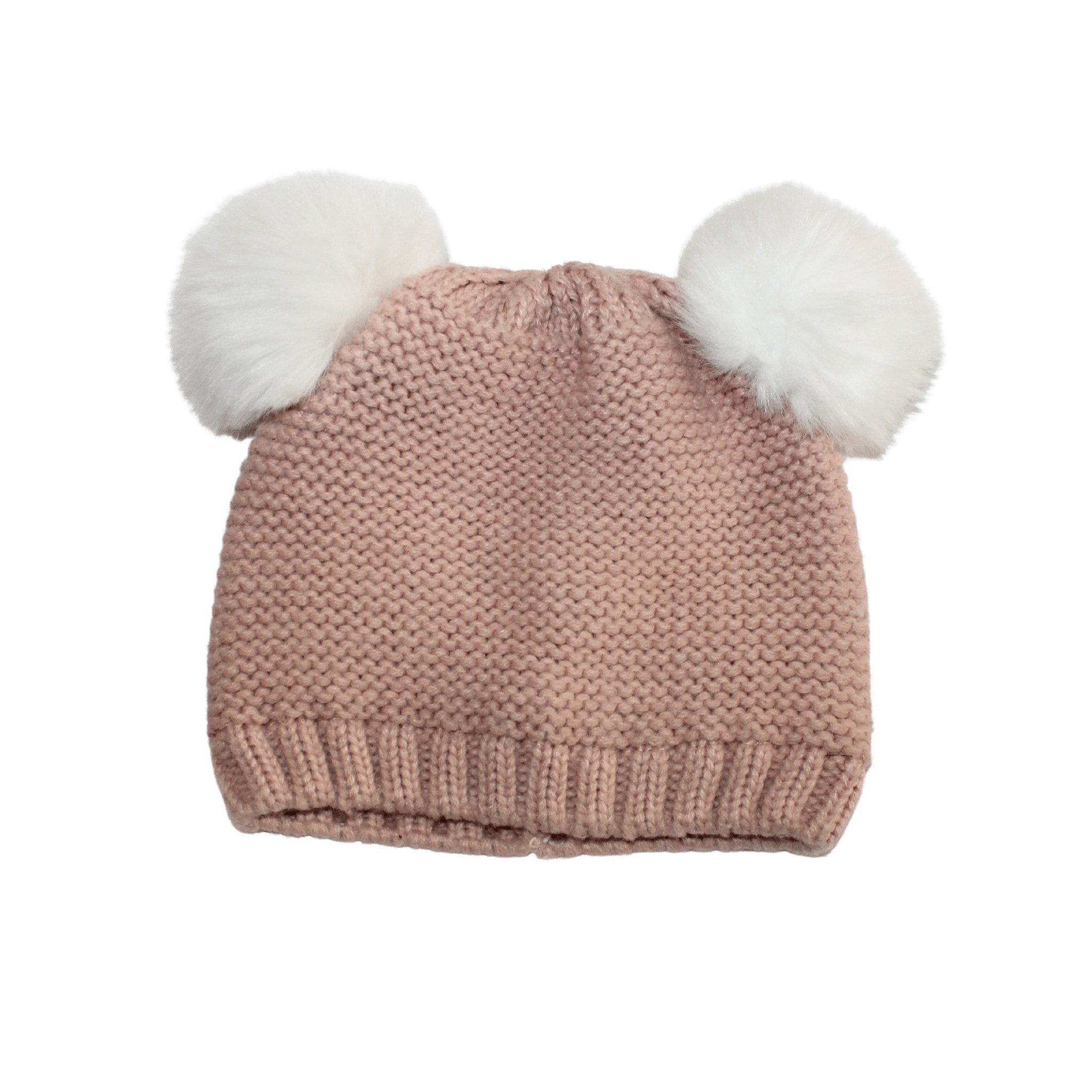 Knitted Double White Pompom Hat - 2nd Lyfe C.I.C