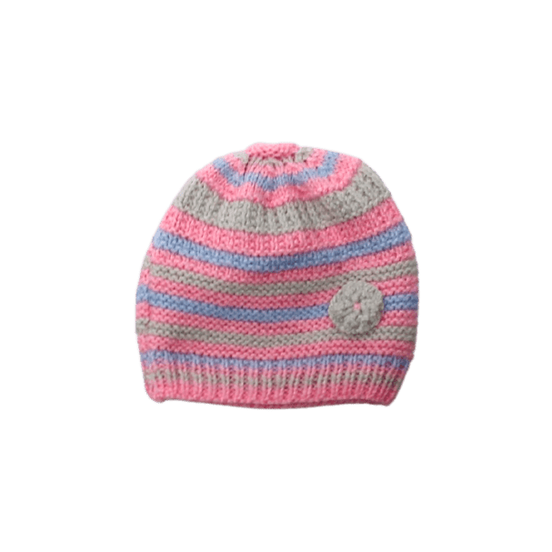 Knitted Pinks & Blues Hat - 2nd Lyfe C.I.C