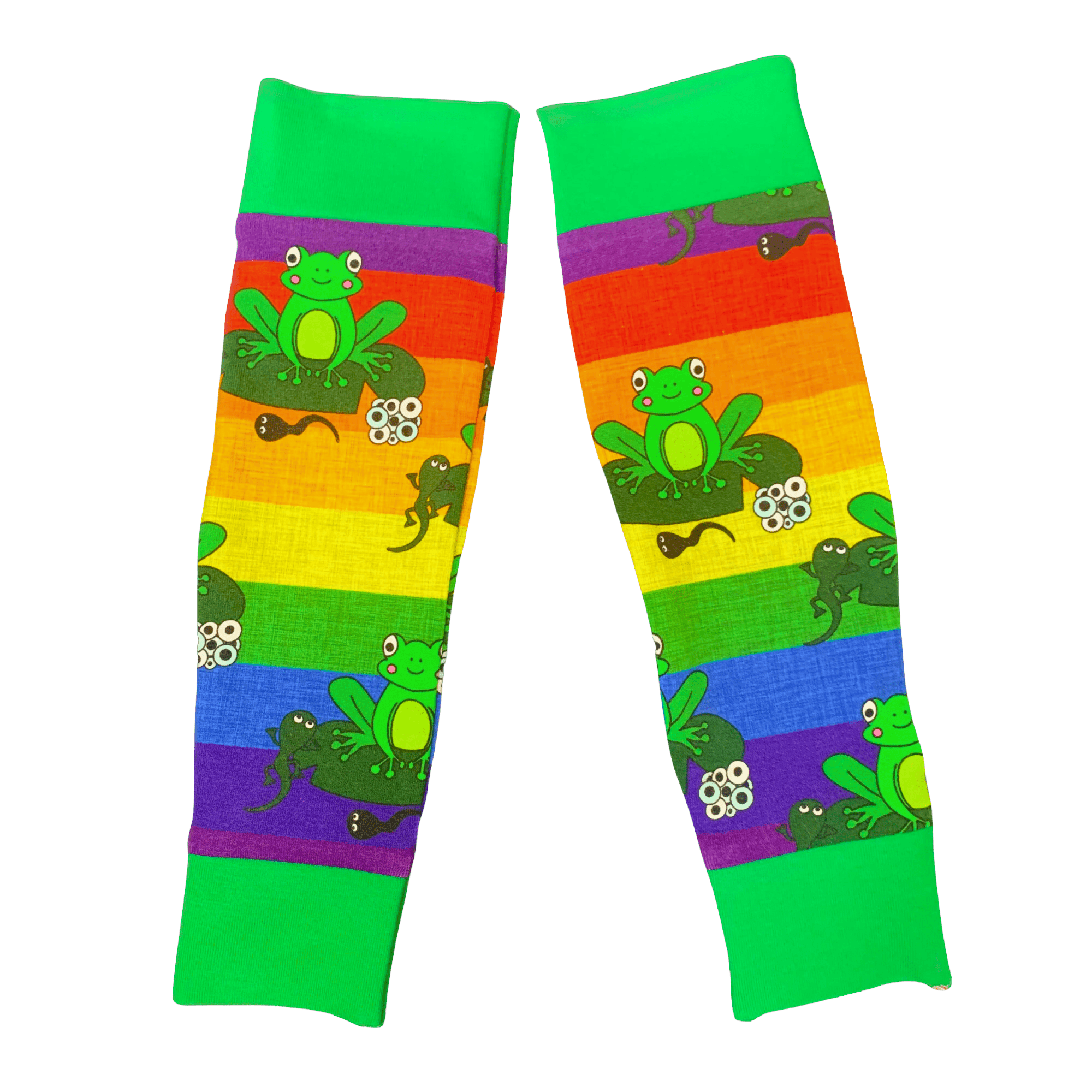 Leg Warmers - Rainbow Frogs - 12 - 24 Months - 2nd Lyfe C.I.C