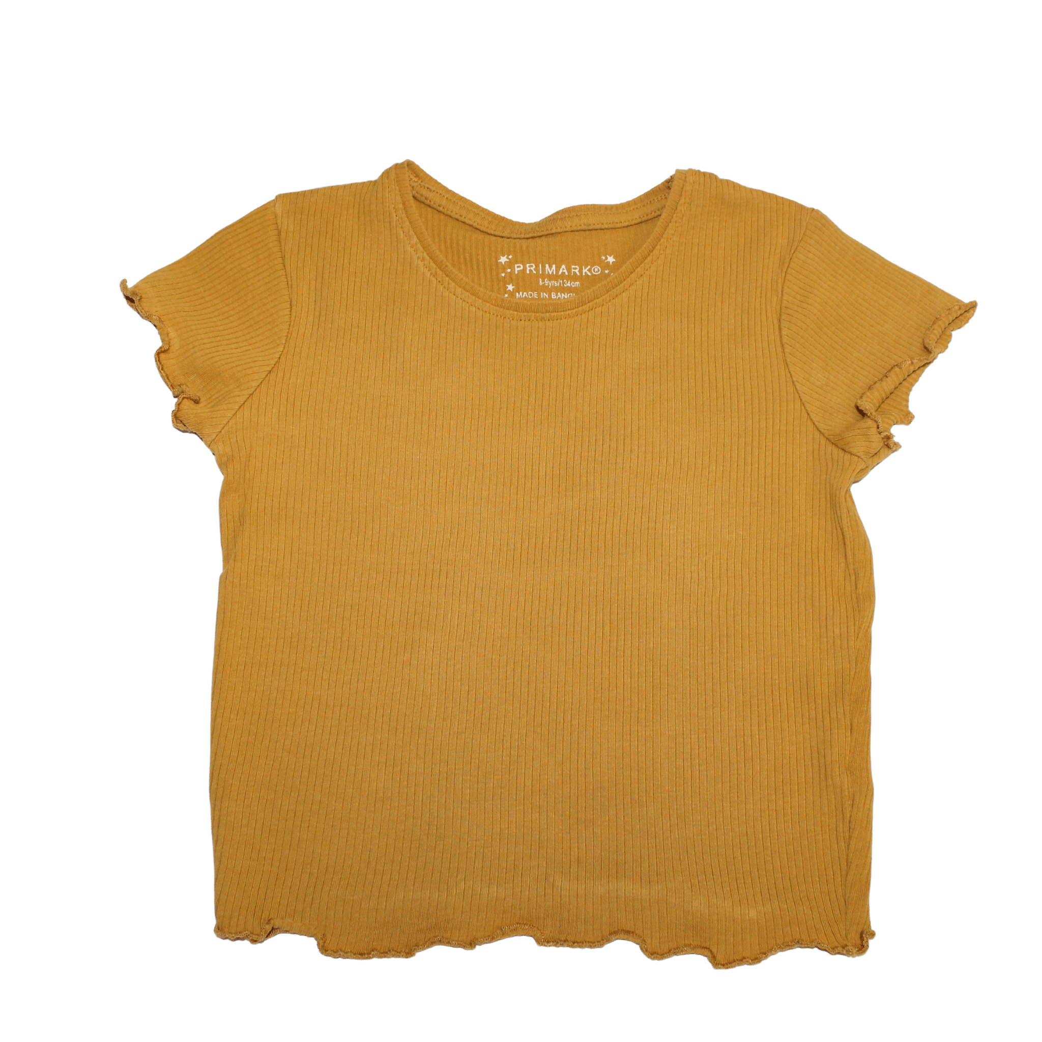 Mustard Ribbed Crop Tee - 2nd Lyfe C.I.C