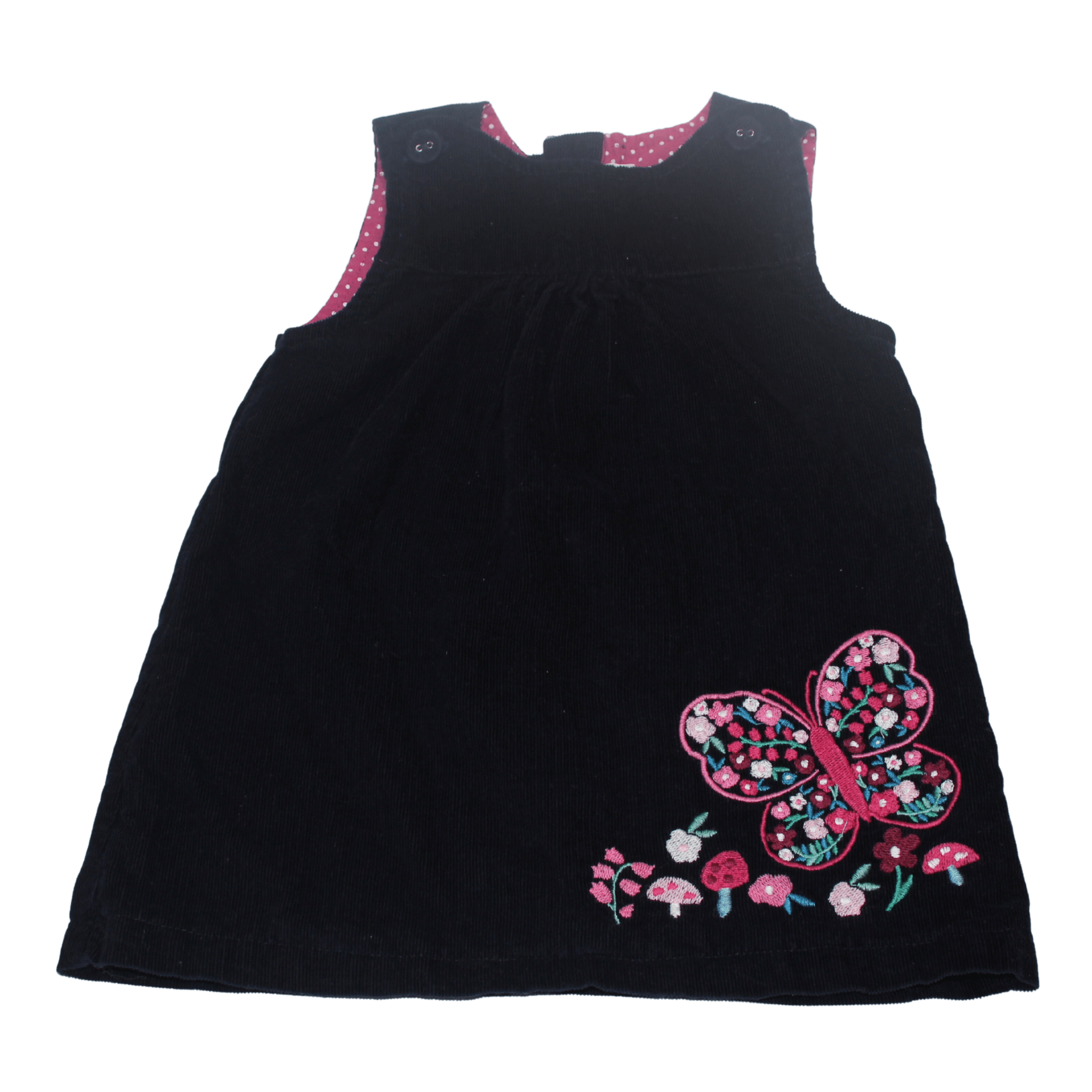 Navy Cord Butterfly Pinafore Dress - 2nd Lyfe C.I.C