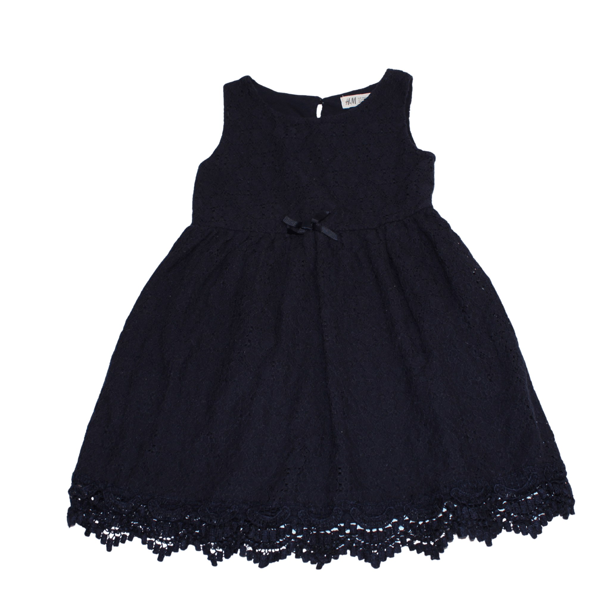 Navy Frilled Bow Dress - 2nd Lyfe C.I.C