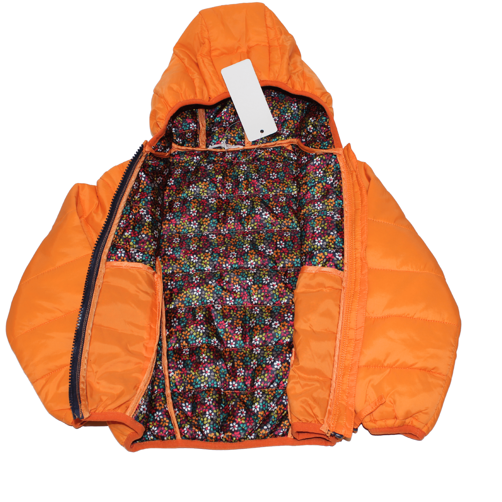 Orange Light Puffa Coat - 2nd Lyfe C.I.C