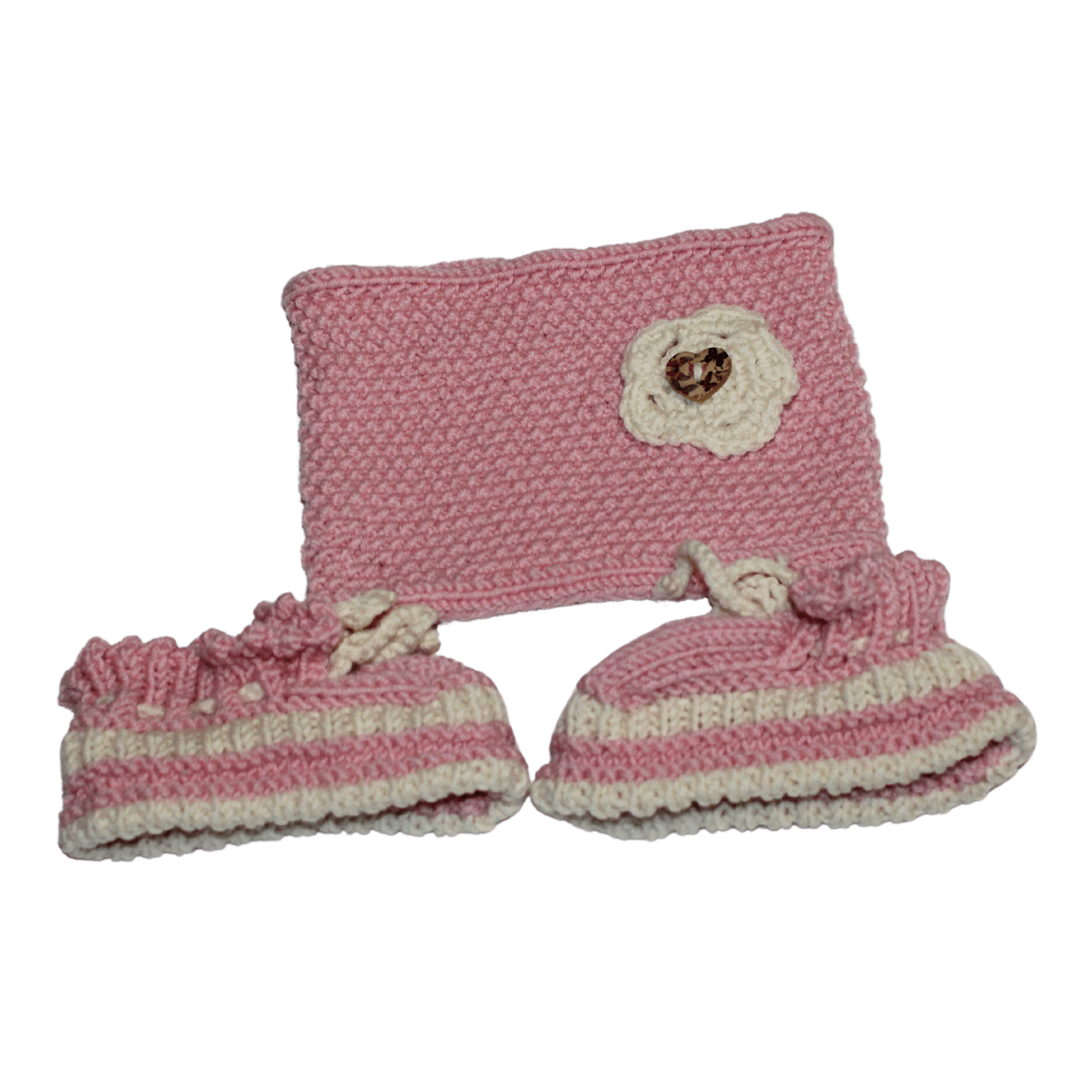 Pink & Cream Booties and Headband - 2nd Lyfe C.I.C