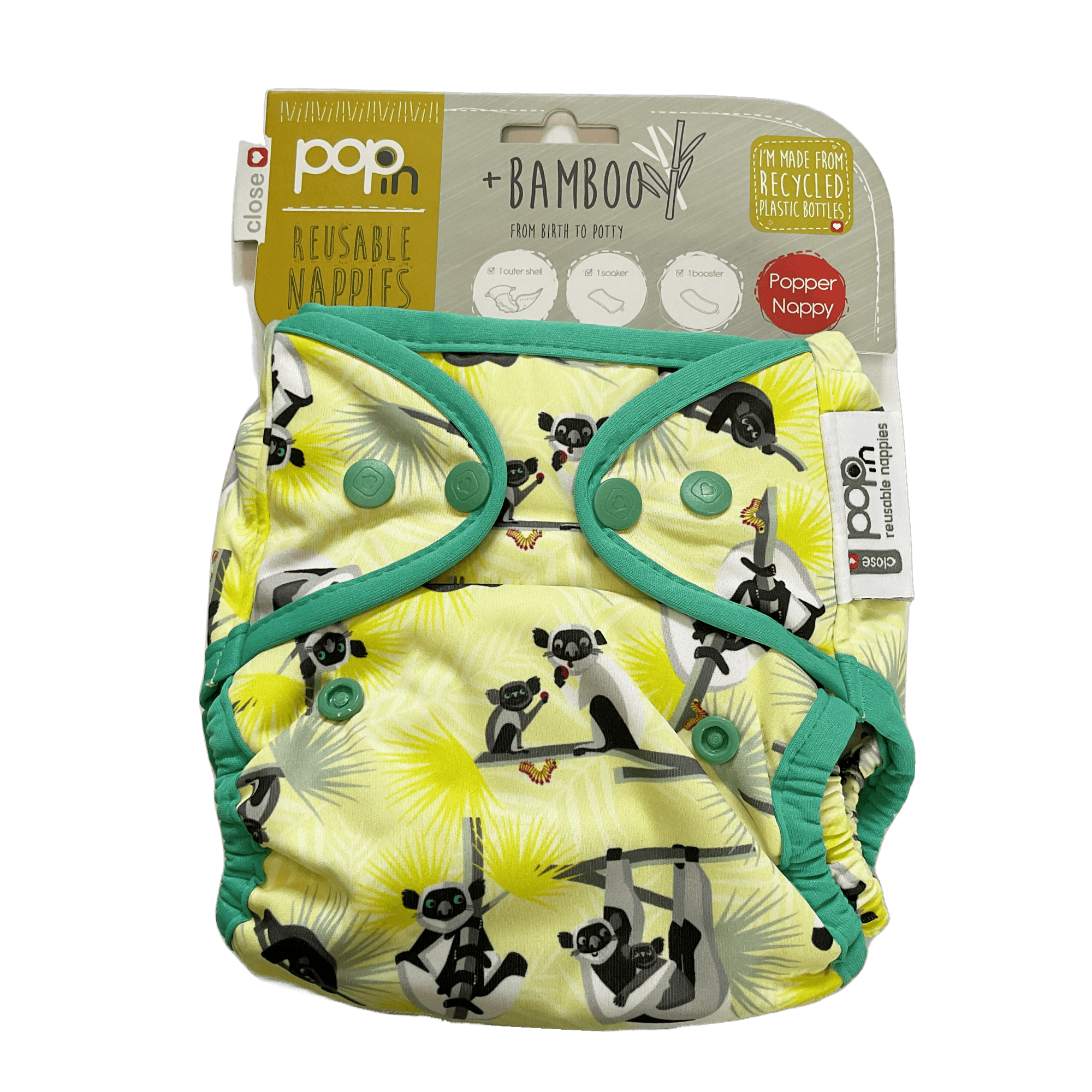 Pop - In Reusable Nappy Popper Lemur - 2nd Lyfe C.I.C