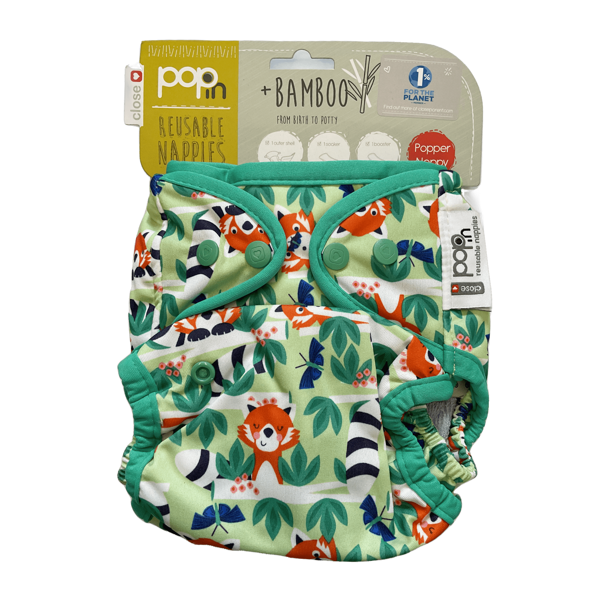 Pop - In Reusable Nappy Popper Red Panda - 2nd Lyfe C.I.C