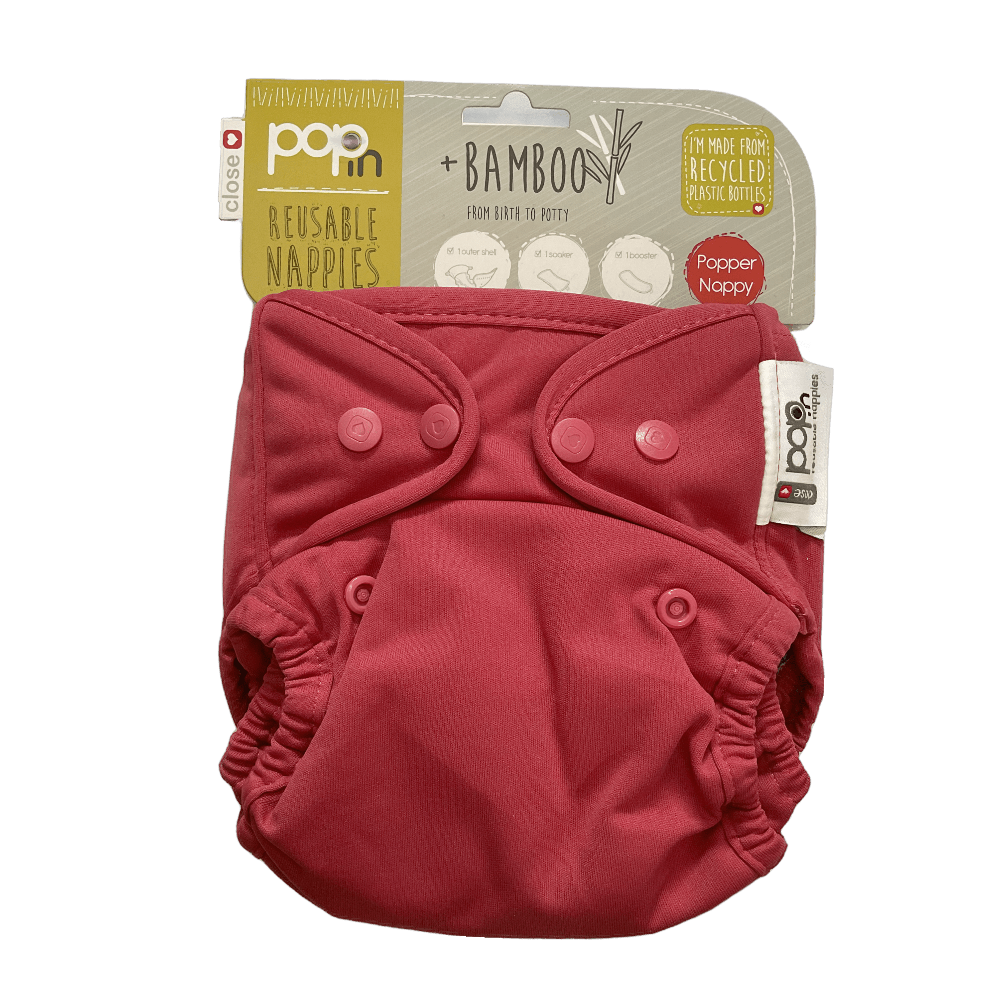 Pop - In Reusable Nappy Poppers Raspberry - 2nd Lyfe C.I.C