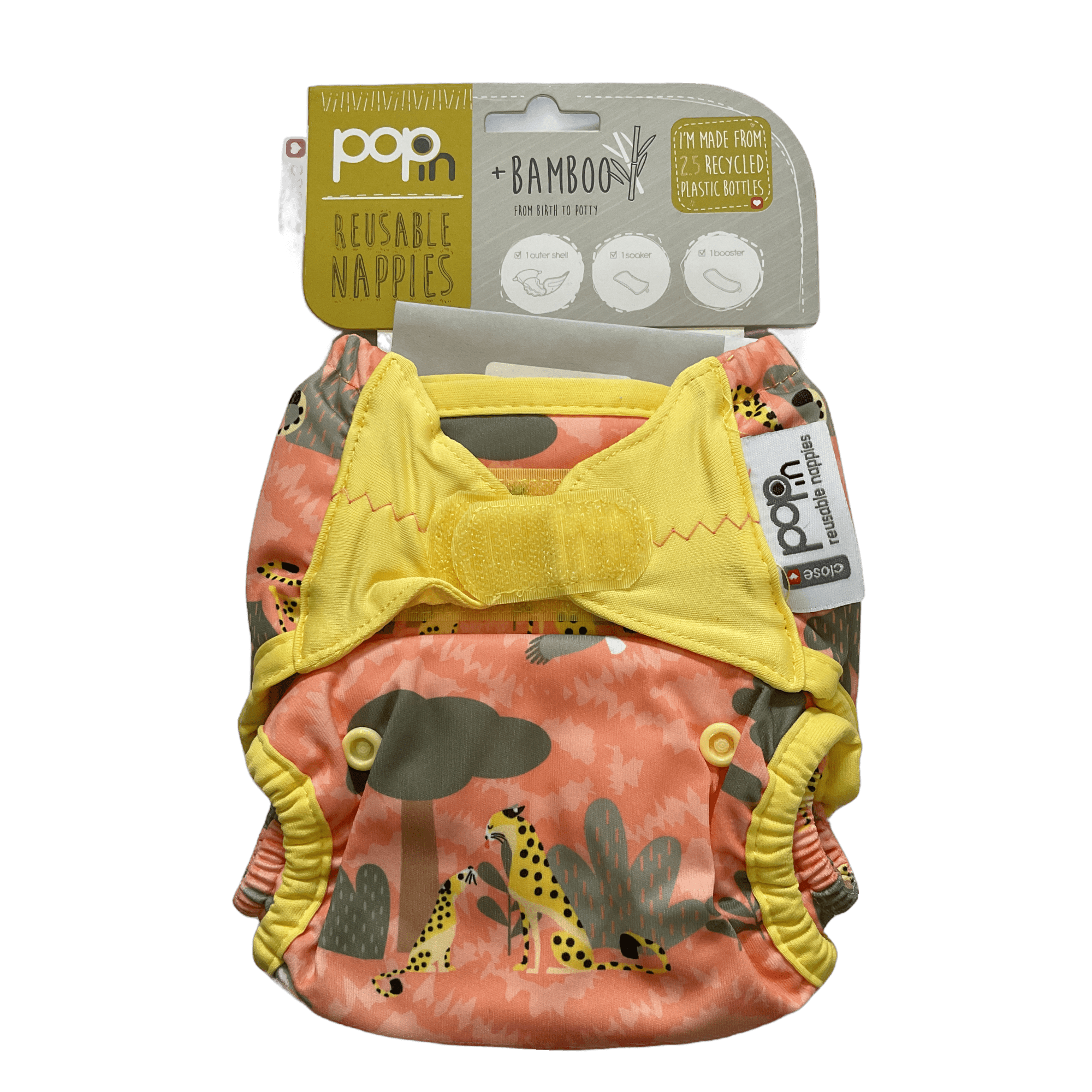 Pop - In Reusable Nappy Velcro Cheetah - 2nd Lyfe C.I.C