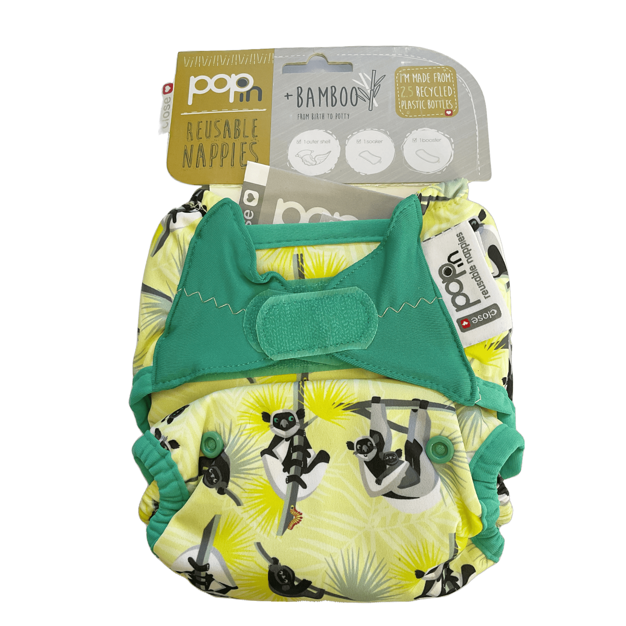 Pop - In Reusable Nappy Velcro Lemur - 2nd Lyfe C.I.C