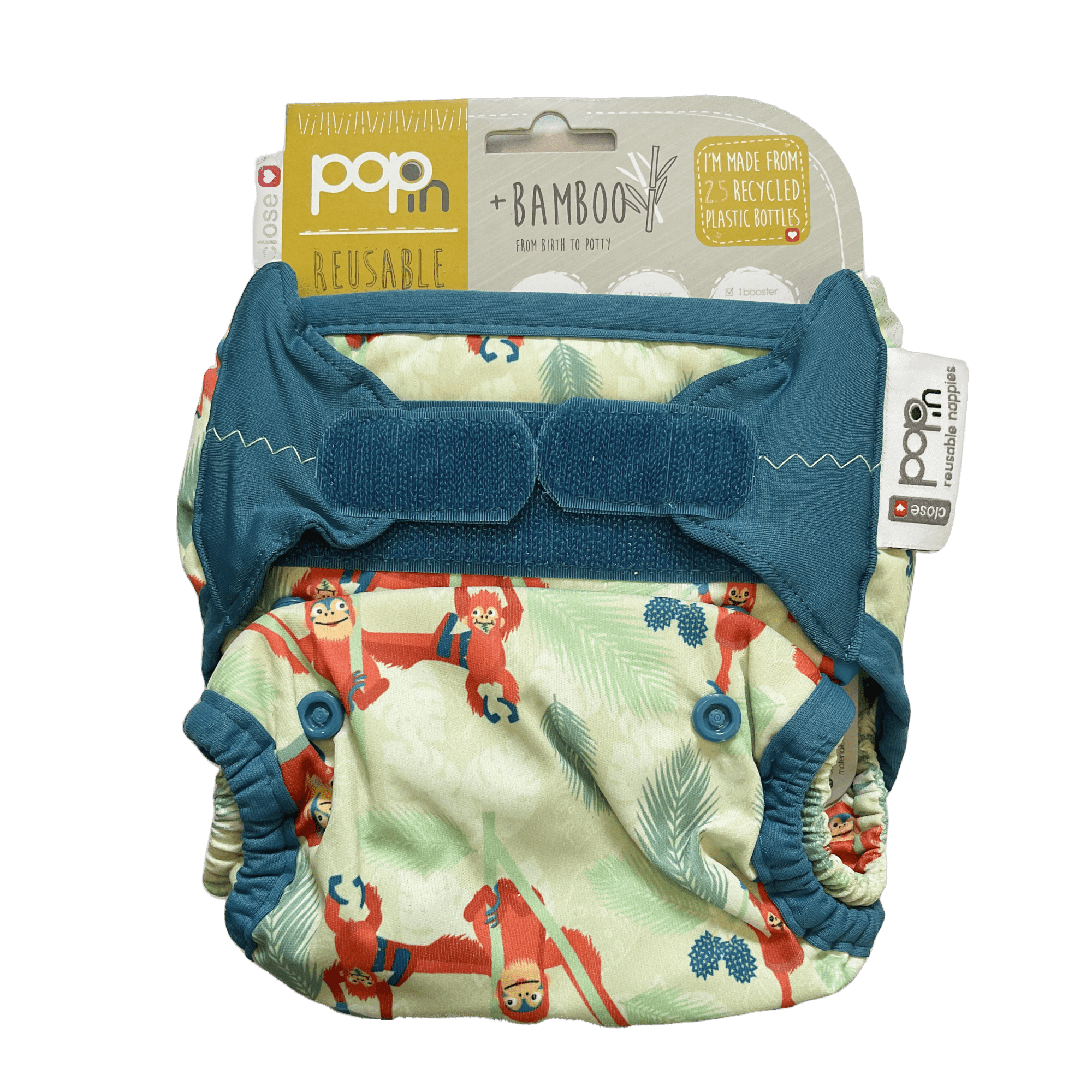 Pop - In Reusable Nappy Velcro Organutan - 2nd Lyfe C.I.C