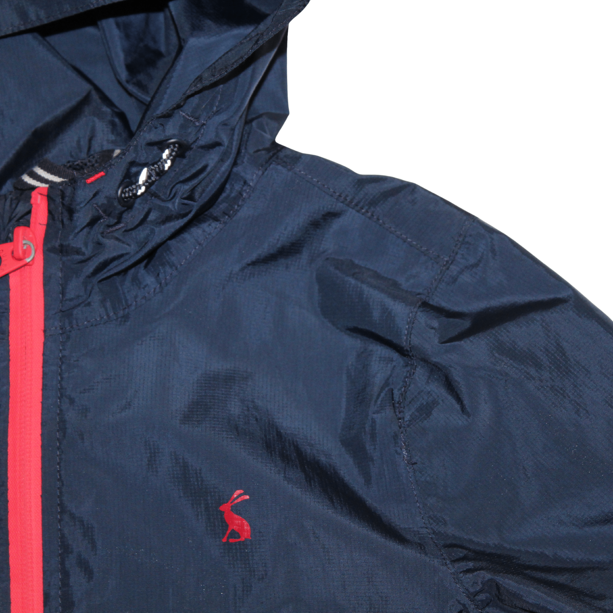 Rainwell Red and Navy Waterproof Coat with Hood - 2nd Lyfe C.I.C