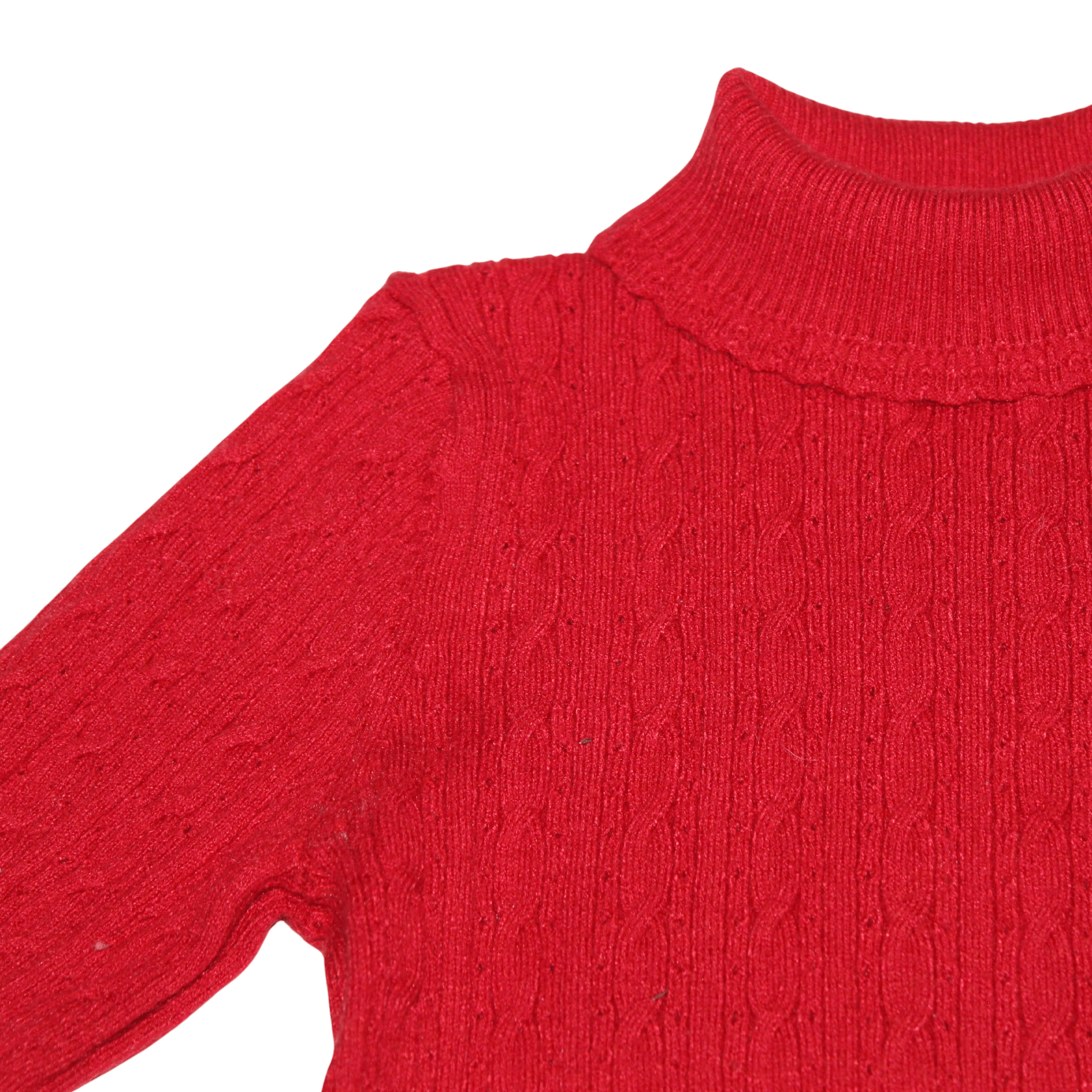 Red Cable Knit Turtleneck - 2nd Lyfe C.I.C