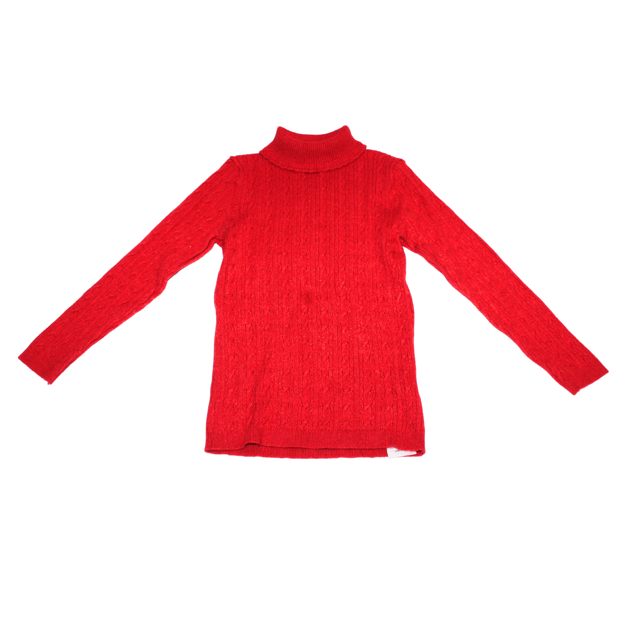 Red Cable Knit Turtleneck - 2nd Lyfe C.I.C