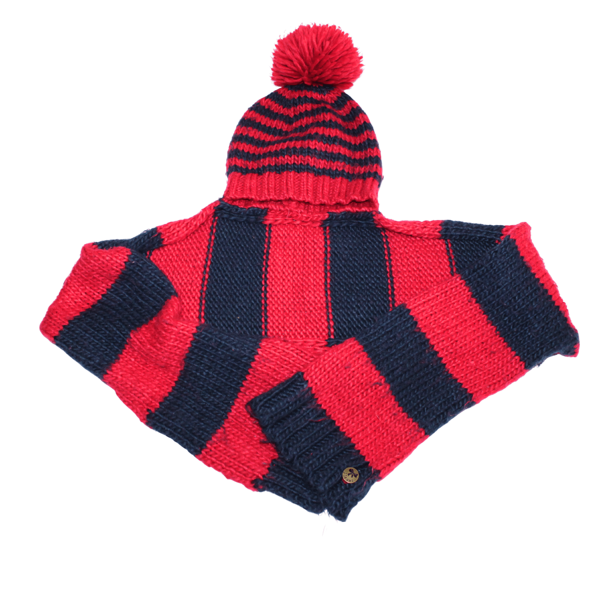 Red Navy Stripe Hat and Scarf - 2nd Lyfe C.I.C