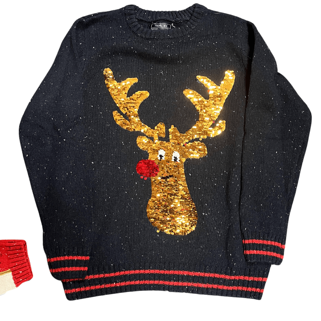 Reindeer Sequin Change Christmas Jumper - 2nd Lyfe C.I.C