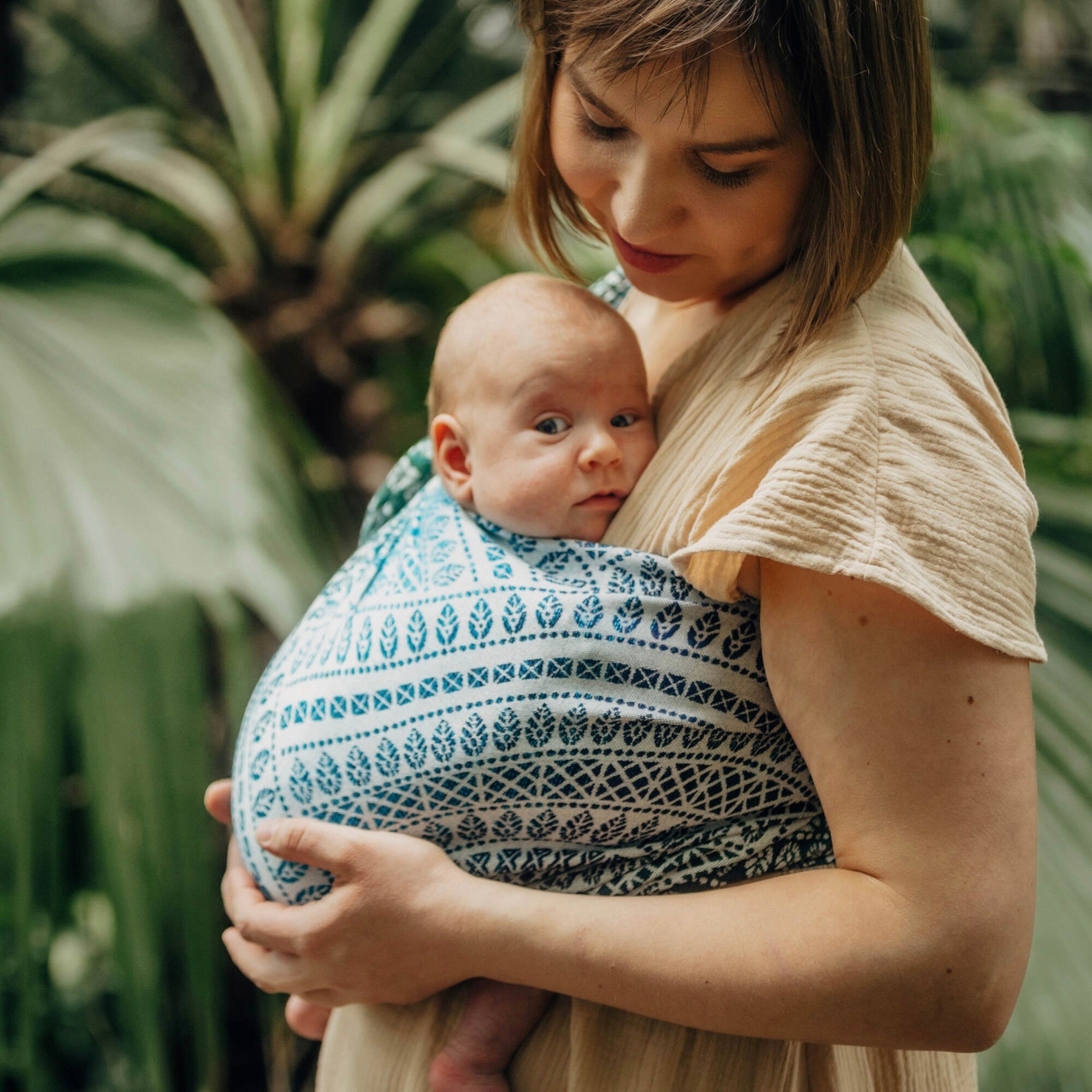 Ring Sling - PEACOCK'S TAIL - SEA ANGEL - 100% Bamboo - 2nd Lyfe C.I.C