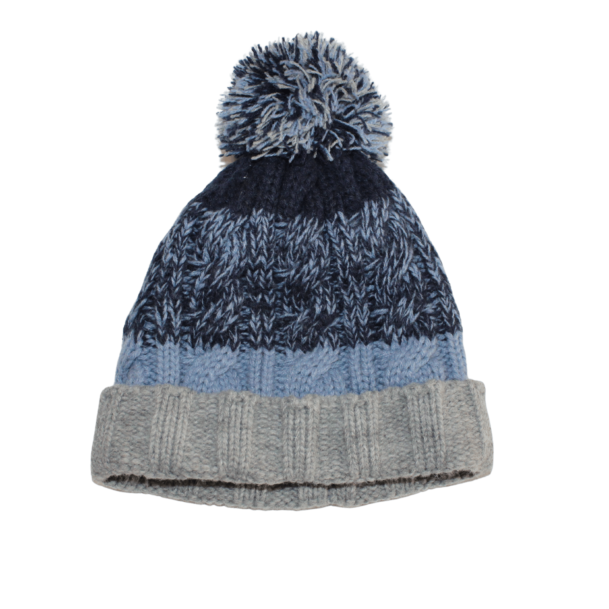 Stripe Knitted Fleece Lined Pompom Hat - 2nd Lyfe C.I.C