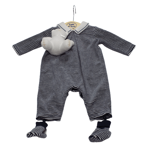 Striped Velour Romper - 2nd Lyfe C.I.C