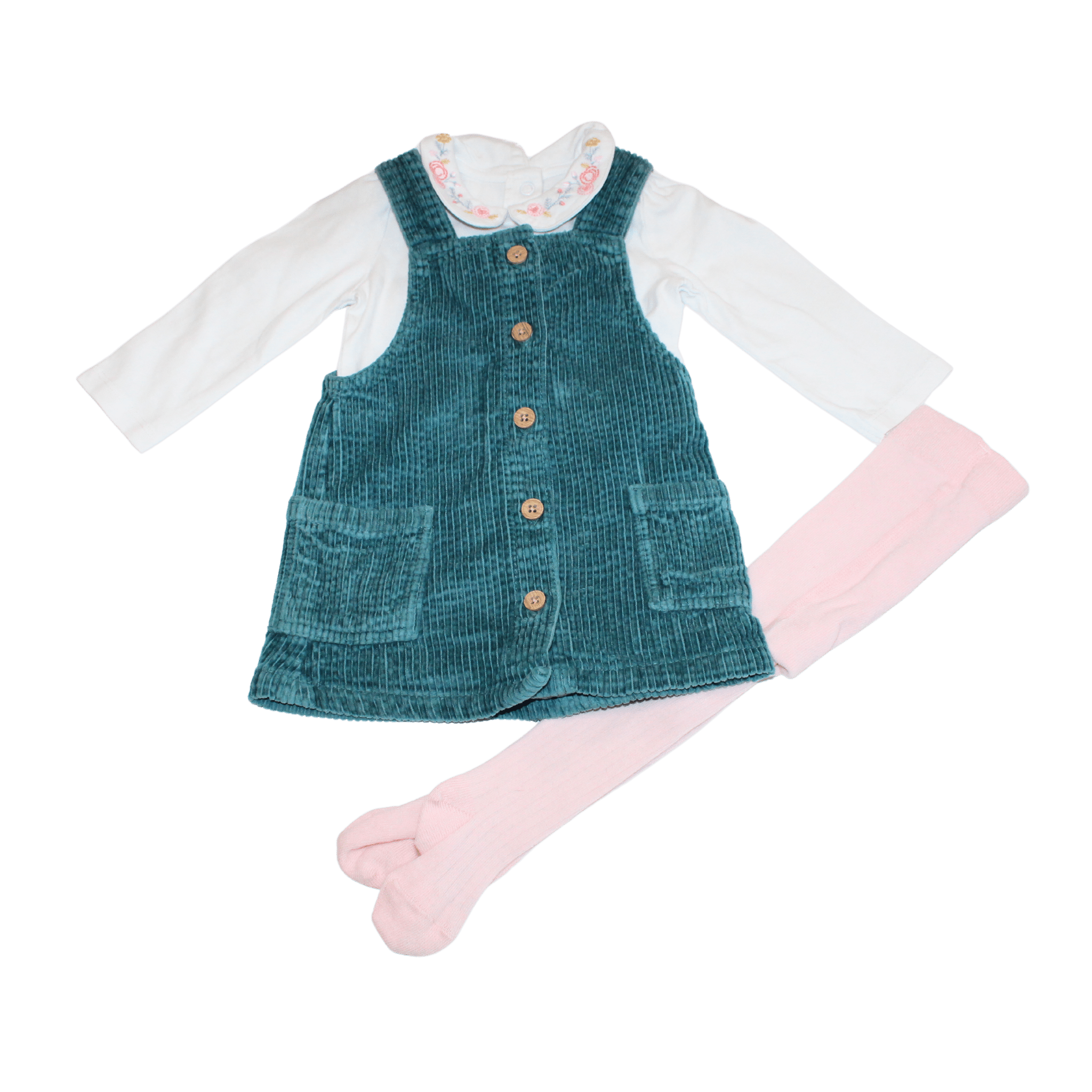 Teal Dungaree Dress Set - 2nd Lyfe C.I.C