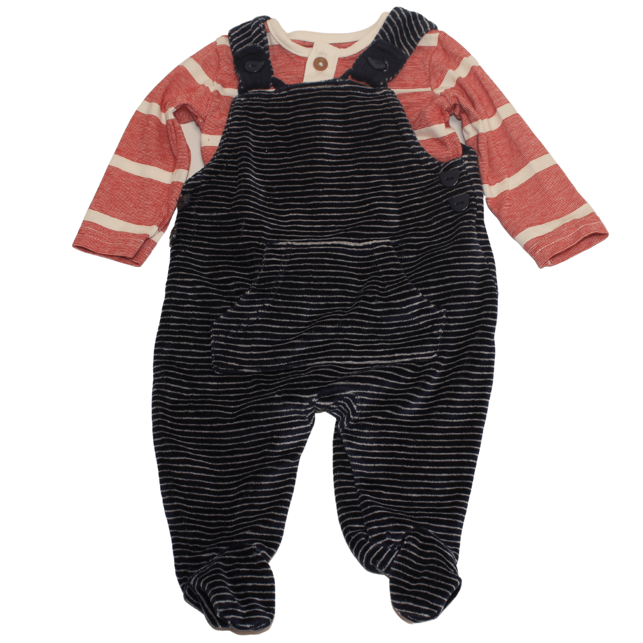 Velour Striped Dungarees - 2nd Lyfe C.I.C