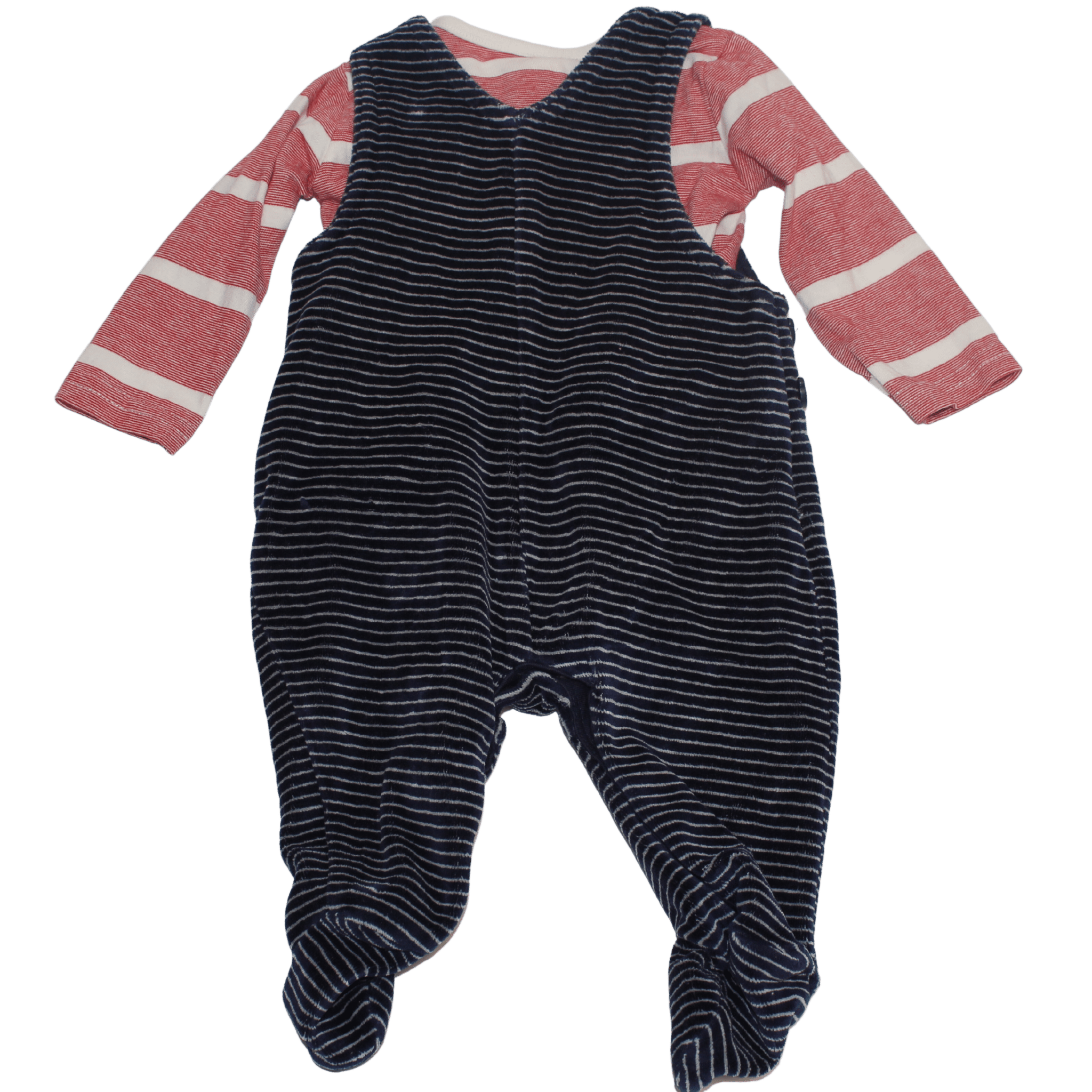 Velour Striped Dungarees - 2nd Lyfe C.I.C