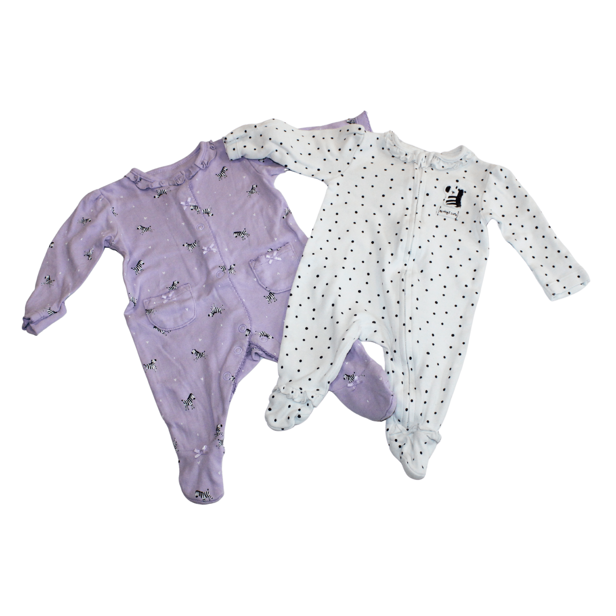 Zebra Sleepsuits x2 - 2nd Lyfe C.I.C