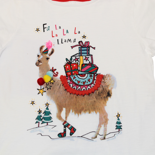 Llama Christmas Top